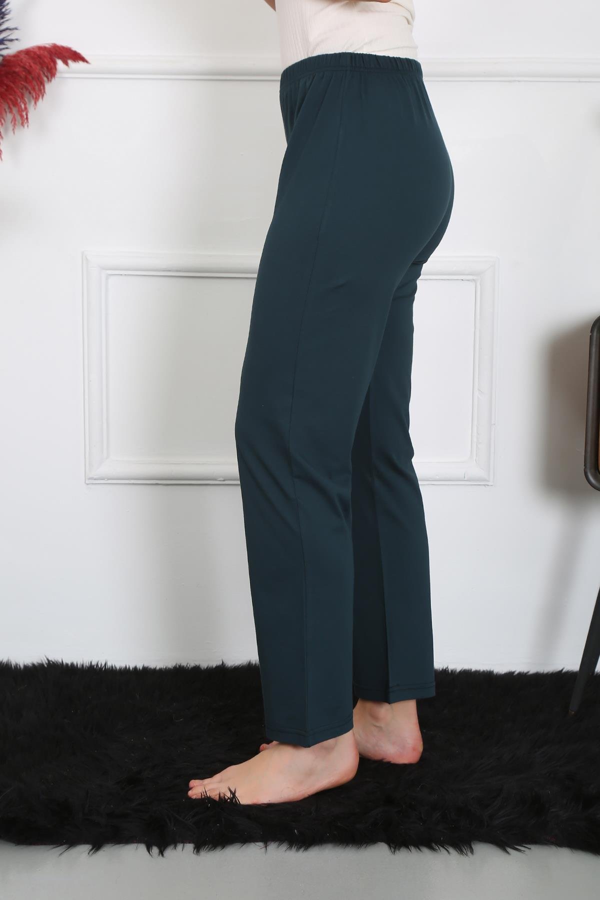 Akbeniz Kadın Pamuk Penye Tek Alt Pijama Petrol 27514