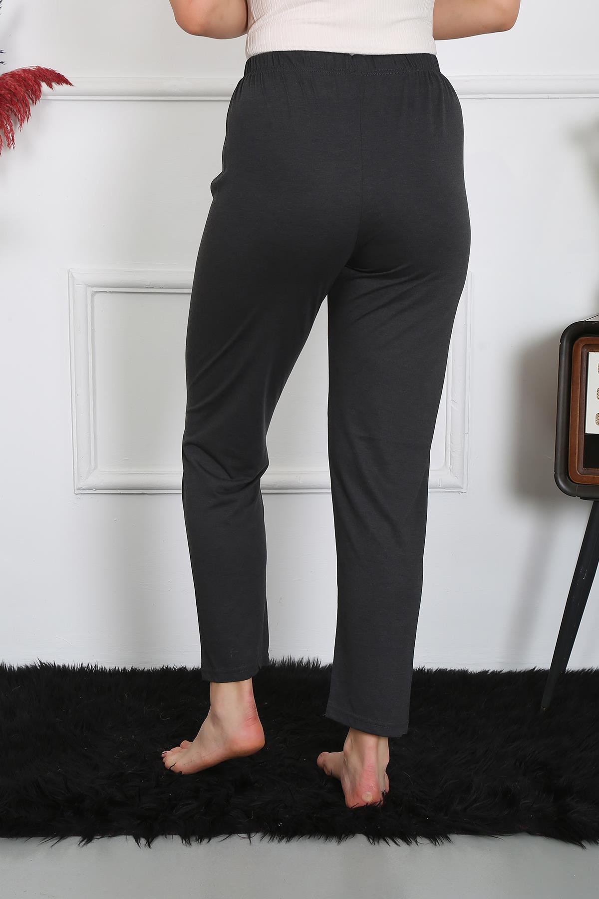 Akbeniz Kadın Pamuk Penye Tek Alt Pijama Füme 27514