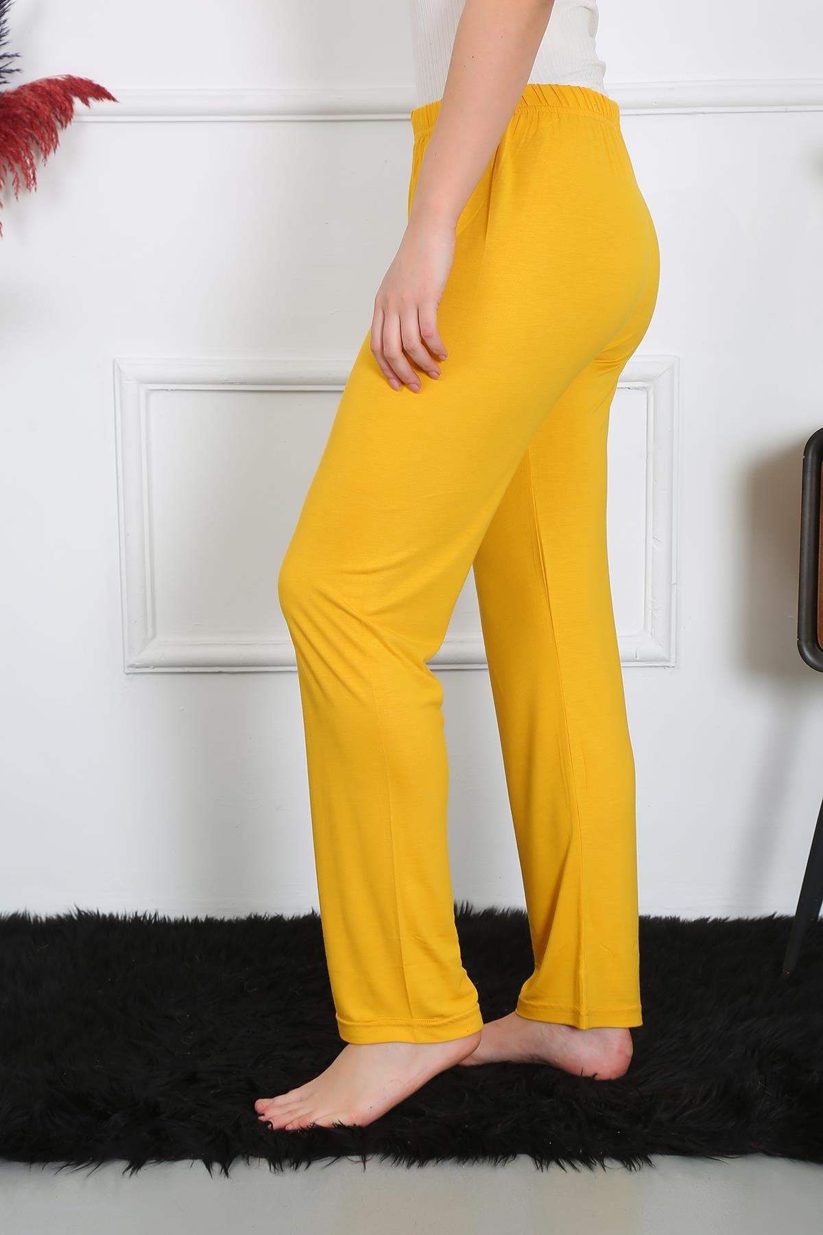 Akbeniz Kadın Pamuk Penye Tek Alt Pijama Sarı 27513