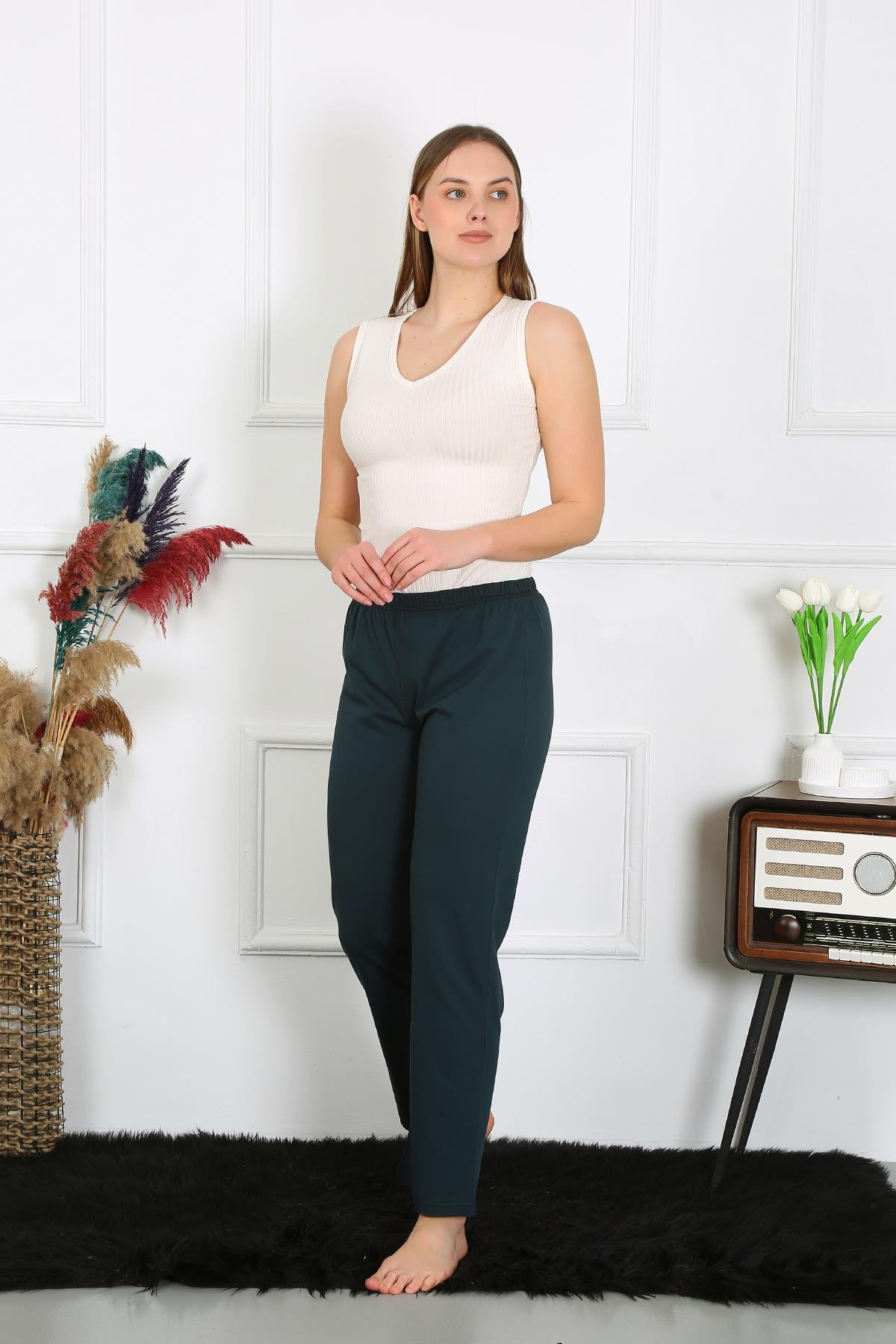 Akbeniz Kadın Pamuk Penye Tek Alt Pijama Petrol 27514