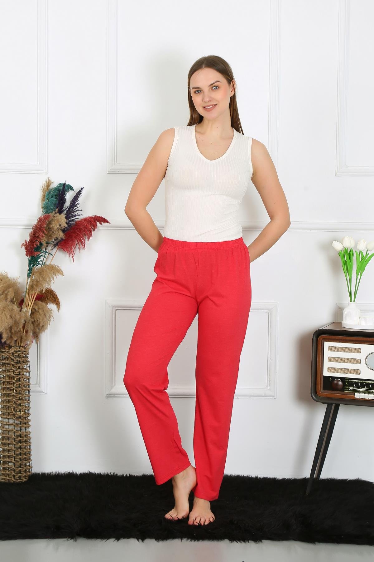 Akbeniz Kadın Pamuk Penye Tek Alt Pijama Mercan 27514