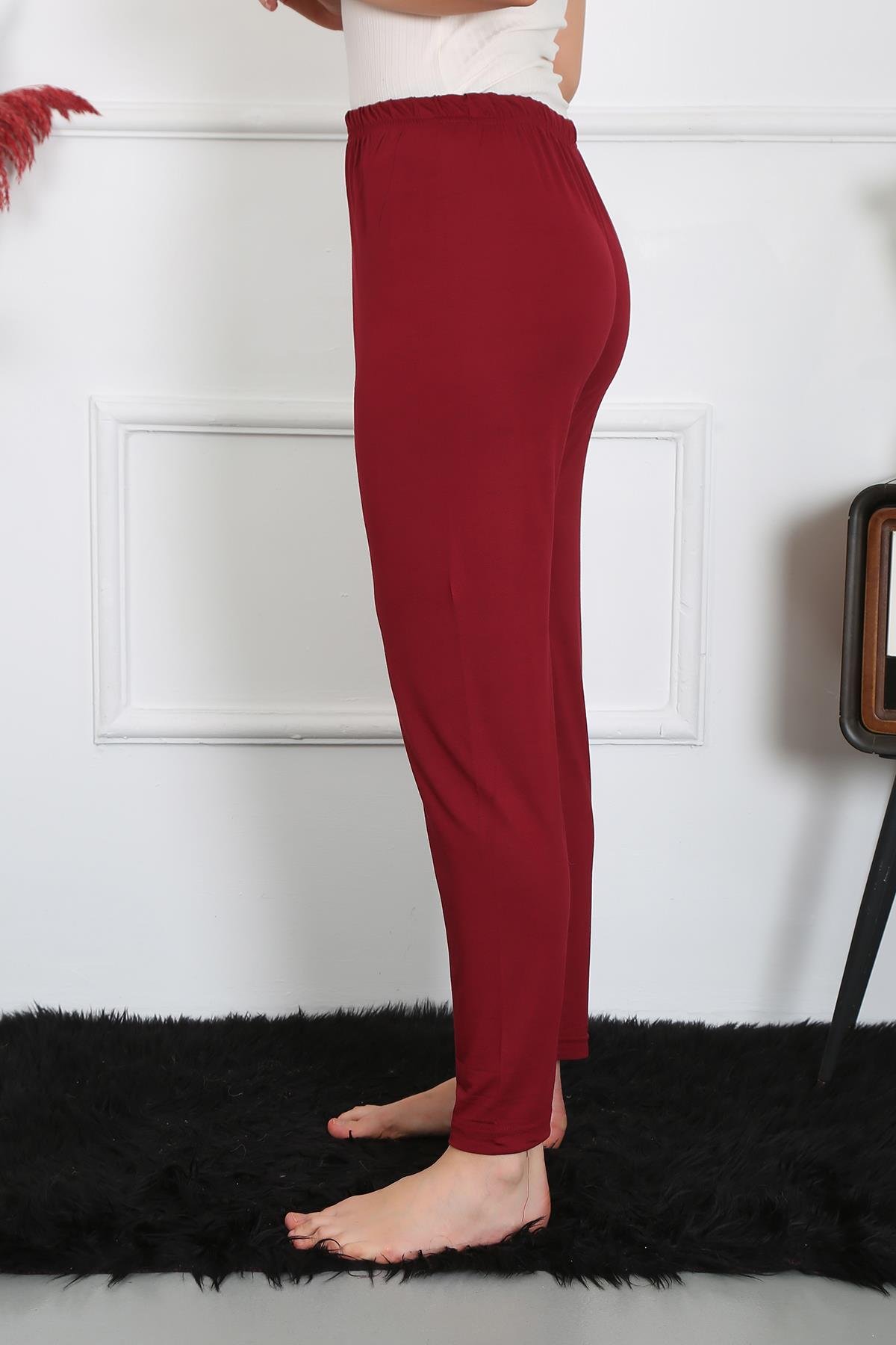 Akbeniz Kadın Pamuk Penye Tek Alt Pijama Bordo 27514