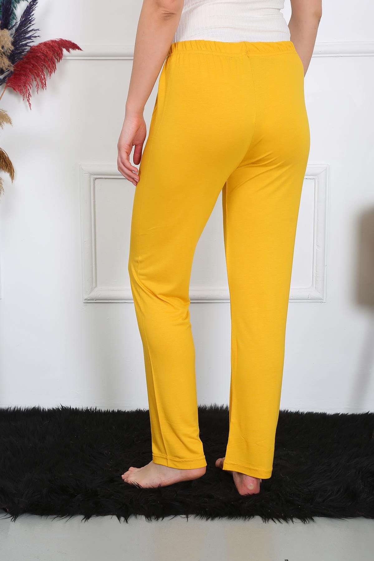 Akbeniz Kadın Pamuk Penye Tek Alt Pijama Sarı 27513