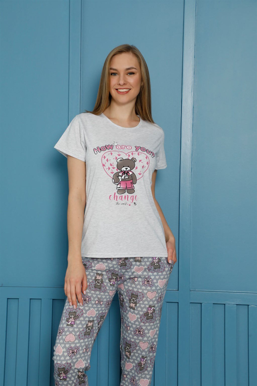 Akbeniz Kadın Pamuk Pijama Takım 20502G