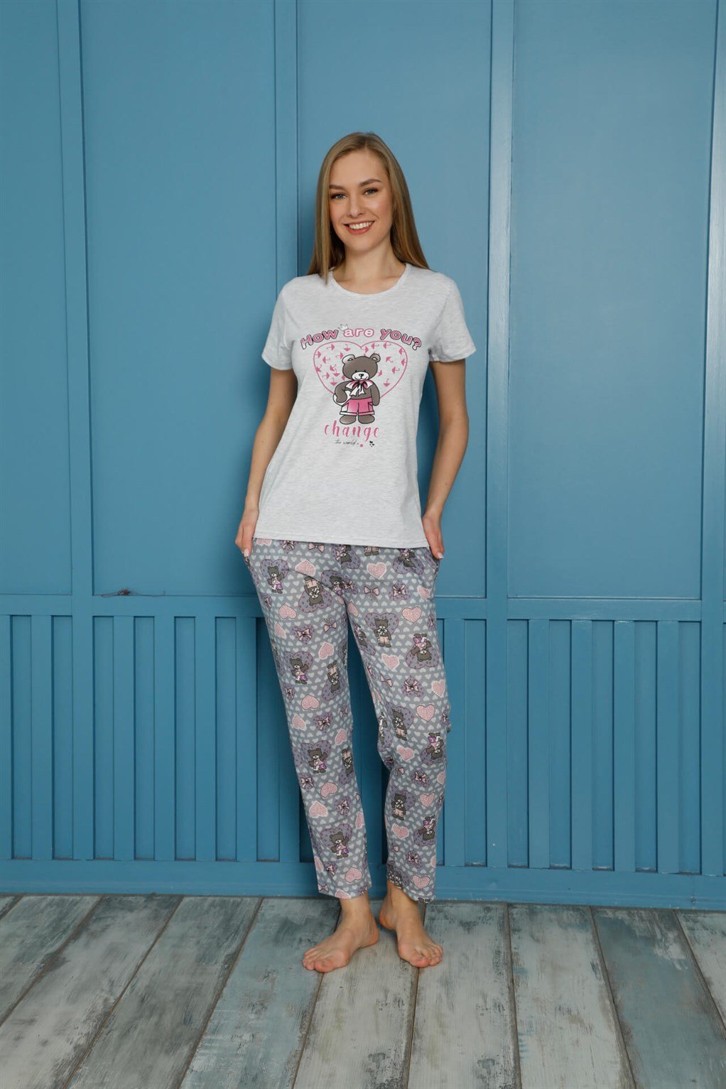 Akbeniz Kadın Pamuk Pijama Takım 20502G