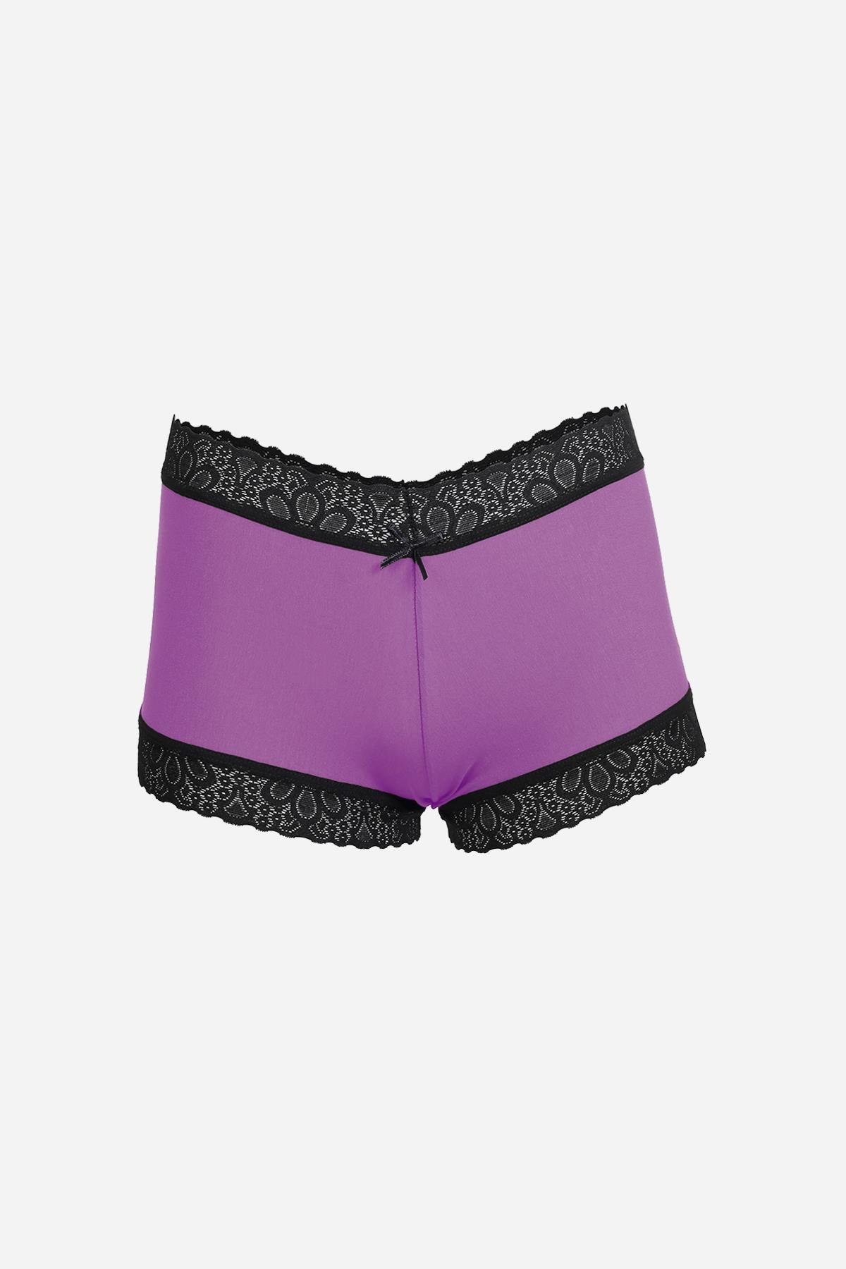 Akbeniz Kadın Pamuklu 2li Boxer Mor 40277