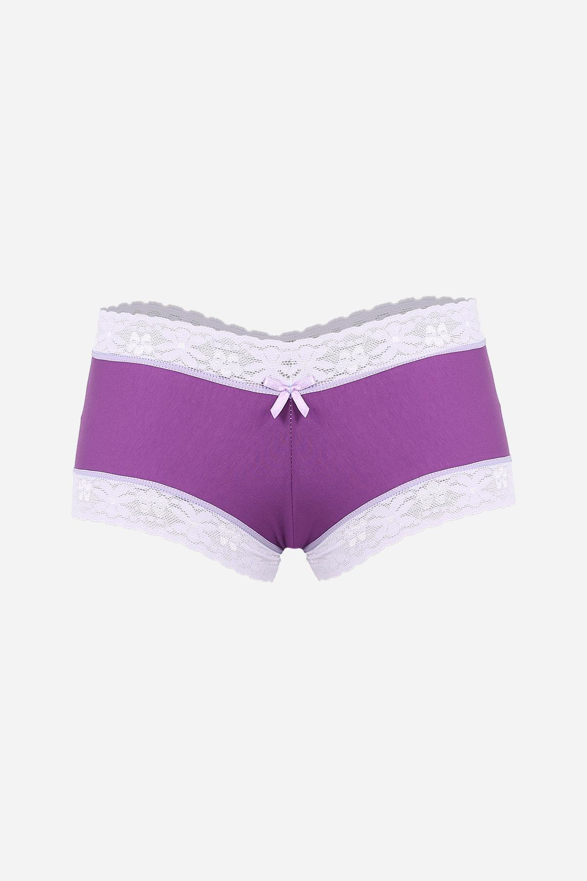 Akbeniz Kadın Pamuklu 2li Boxer Mor 40278