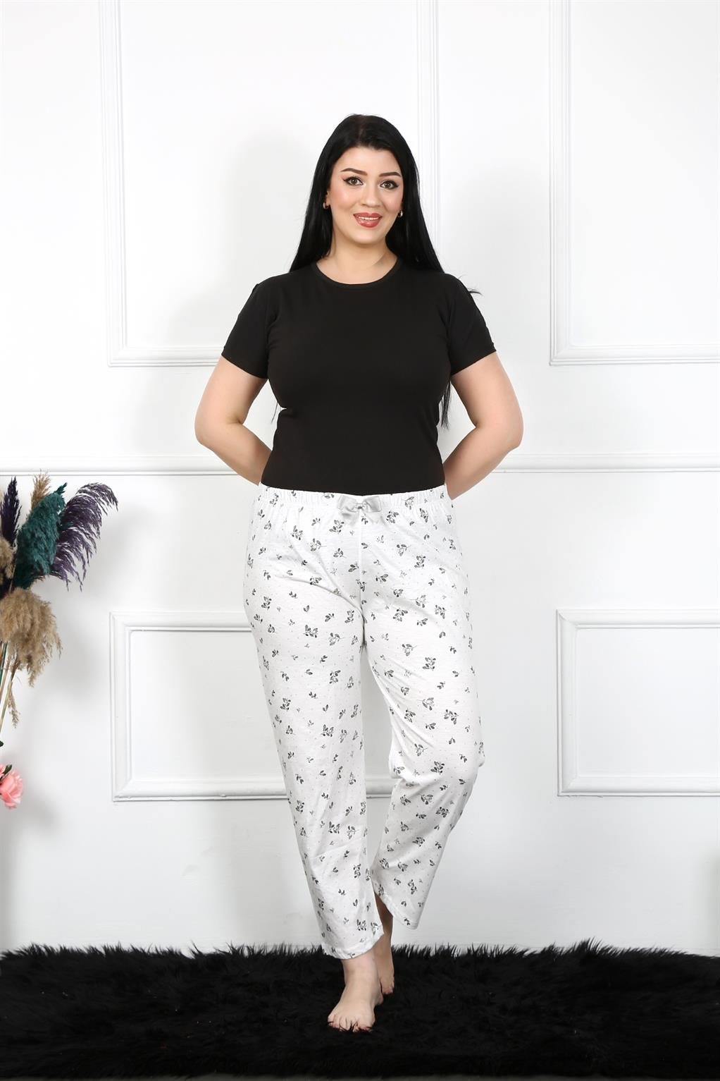 Akbeniz Kadın Pamuklu Büyük Beden Alt Pijama 27471