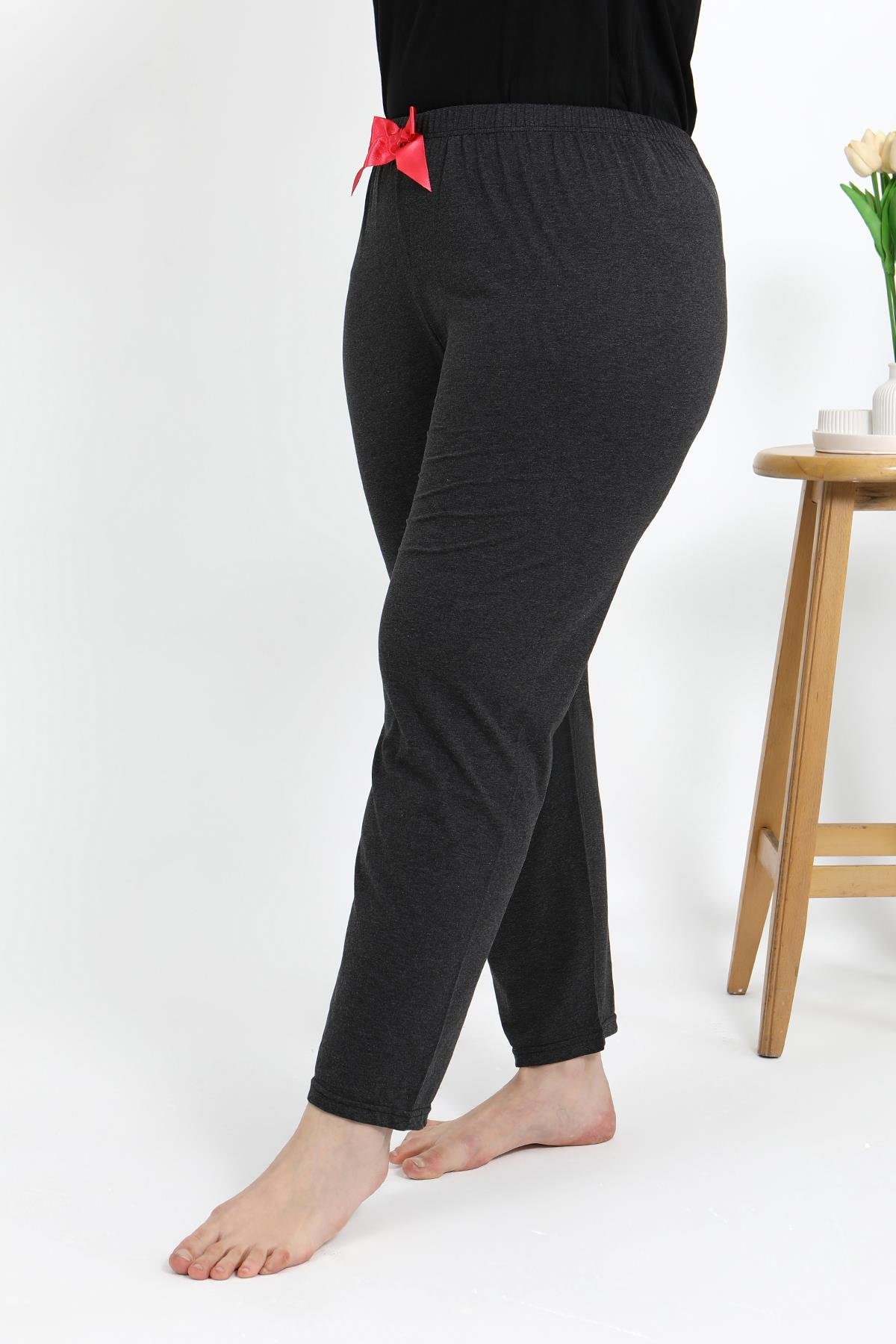 Akbeniz Kadın Pamuklu Büyük Beden Alt Pijama 27559 Antrasit