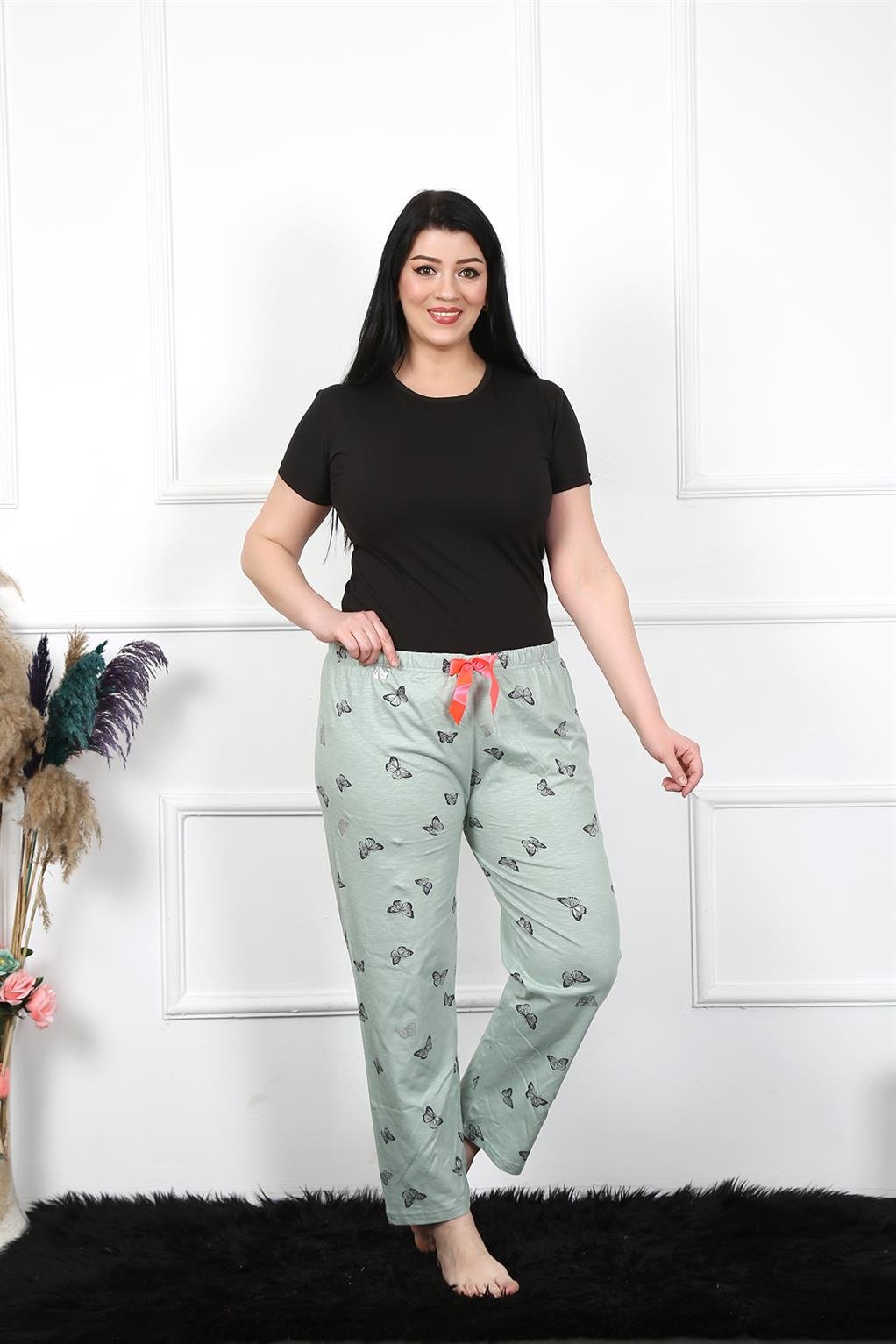 Akbeniz Kadın Pamuklu Büyük Beden Alt Pijama 27477