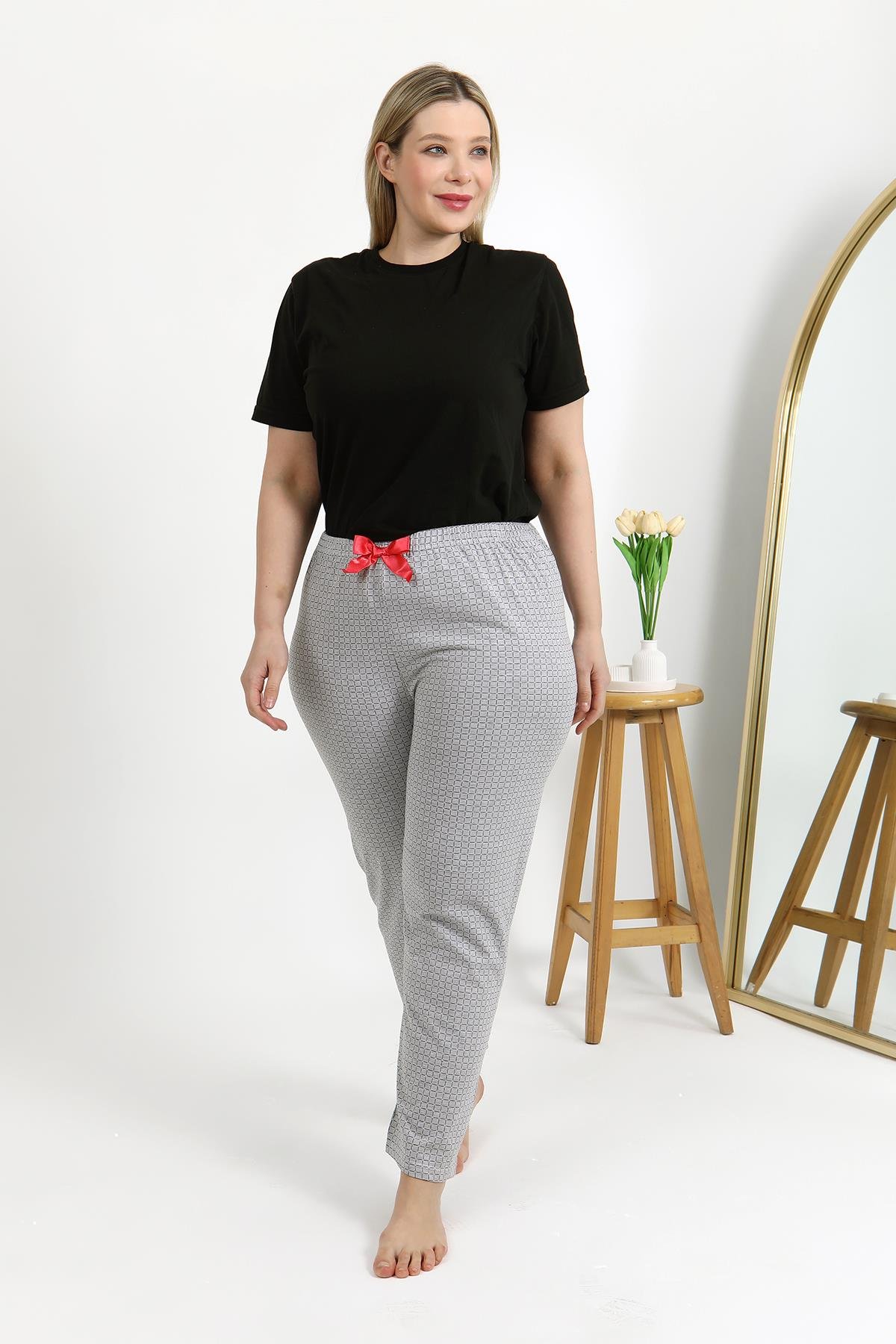 Akbeniz Kadın Pamuklu Büyük Beden Alt Pijama 27557 Gri