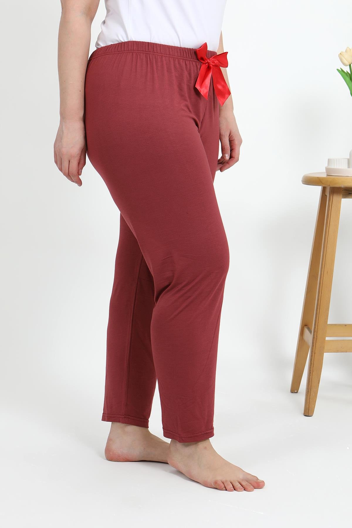 Akbeniz Kadın Pamuklu Büyük Beden Alt Pijama 27559 Yavruağzı