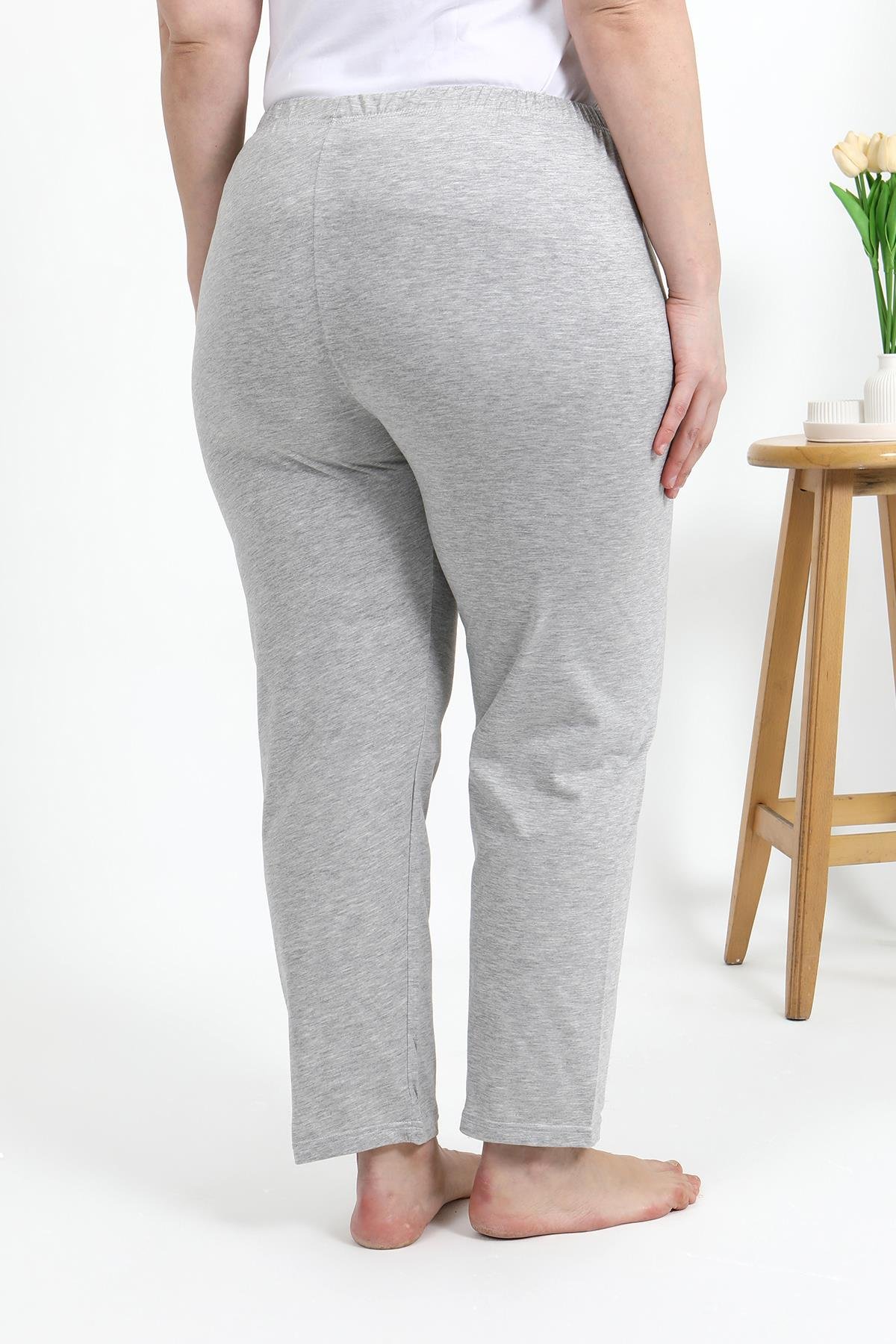 Akbeniz Kadın Pamuklu Büyük Beden Alt Pijama 27560 Gri