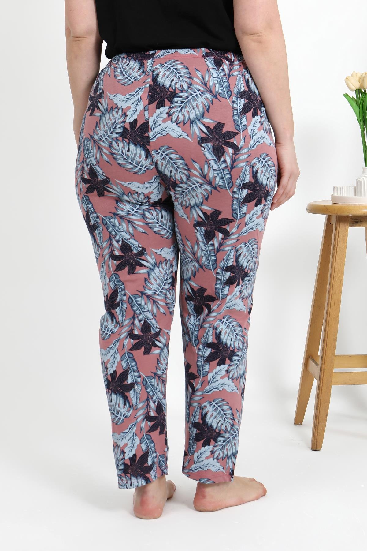 Akbeniz Kadın Pamuklu Büyük Beden Alt Pijama 27557 Somon