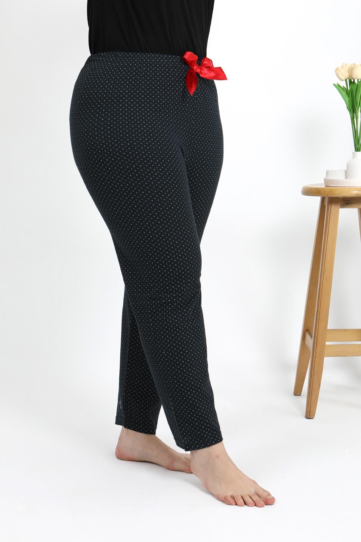 Akbeniz Kadın Pamuklu Büyük Beden Alt Pijama 27557 Siyah