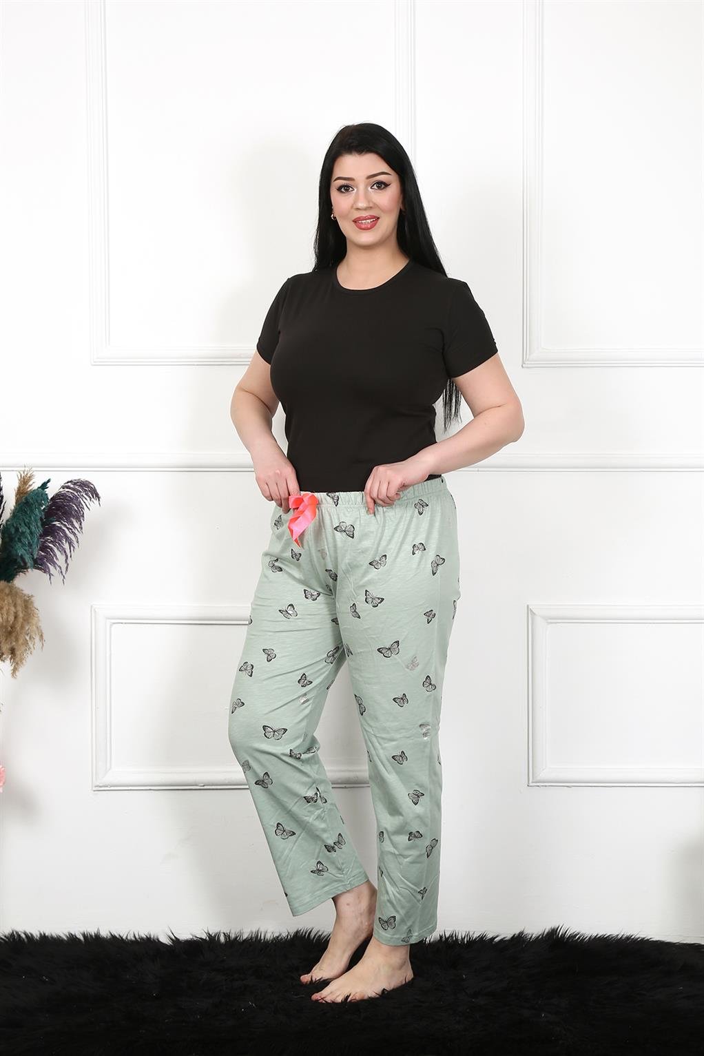 Akbeniz Kadın Pamuklu Büyük Beden Alt Pijama 27477