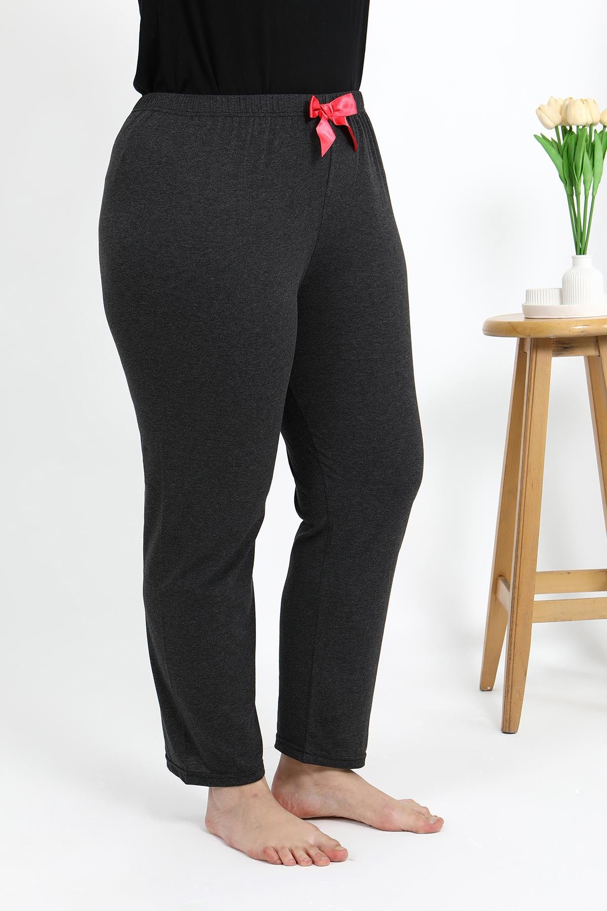 Akbeniz Kadın Pamuklu Büyük Beden Alt Pijama 27559 Antrasit