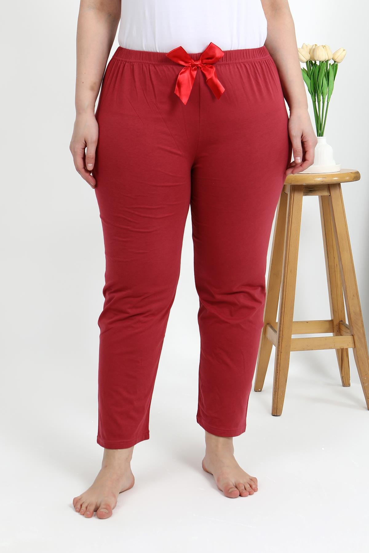 Akbeniz Kadın Pamuklu Büyük Beden Alt Pijama 27559 Mercan