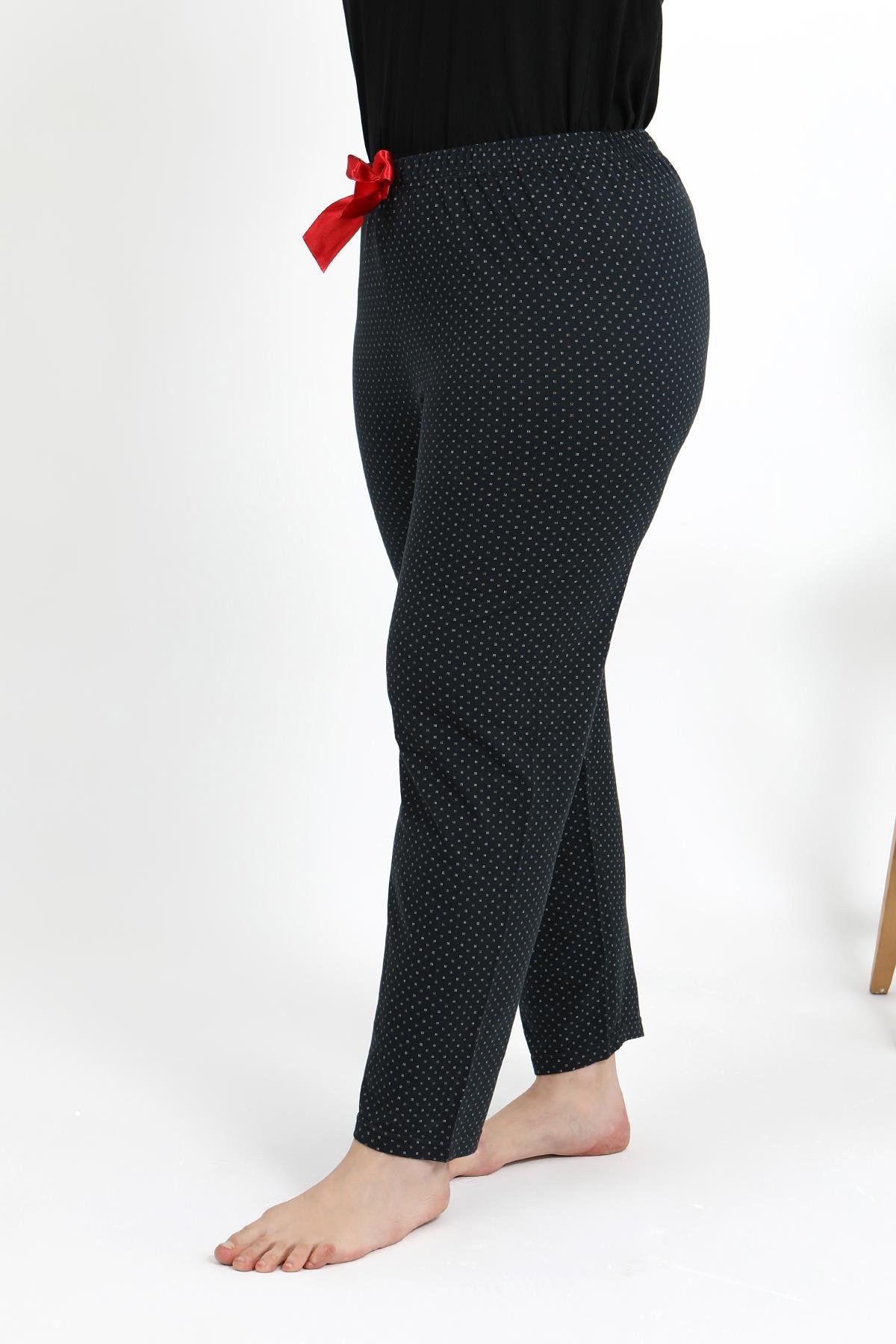 Akbeniz Kadın Pamuklu Büyük Beden Alt Pijama 27557 Siyah