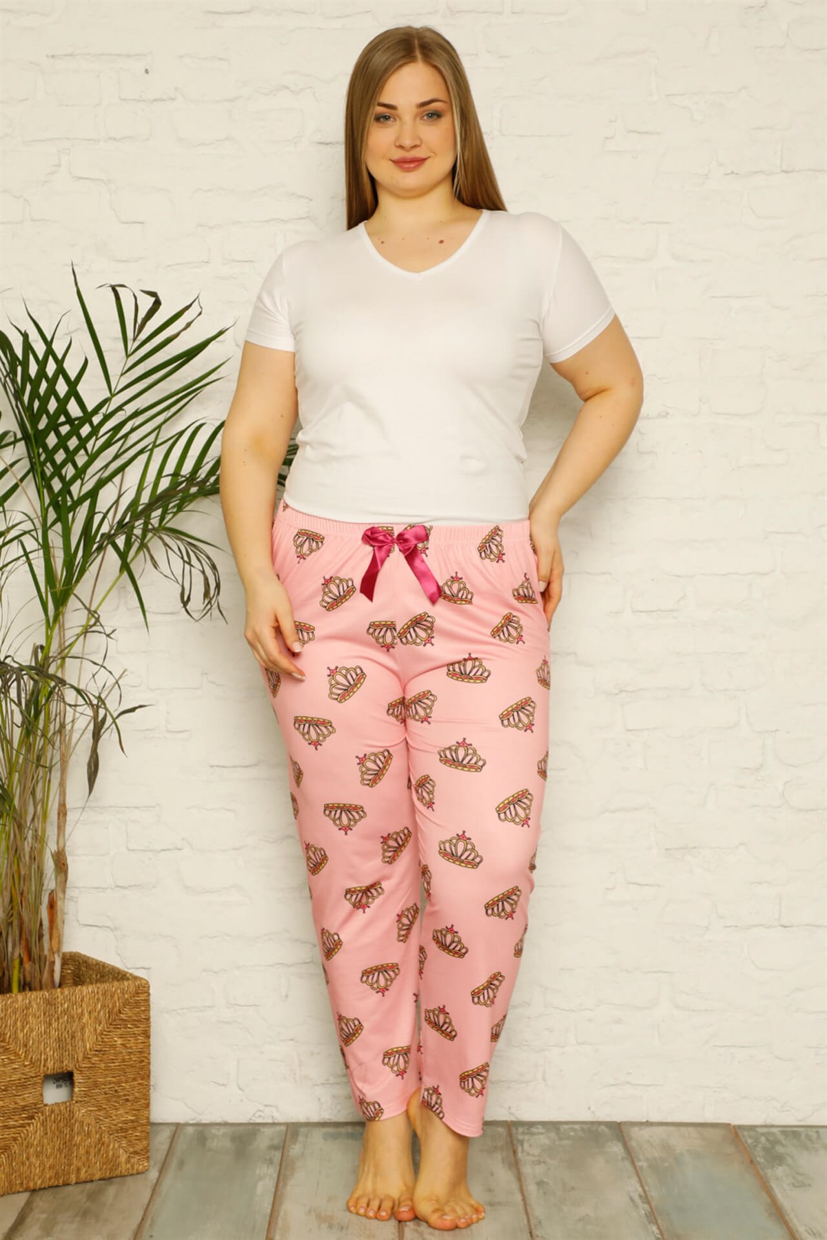 Akbeniz Kadın Pamuklu Büyük Beden Alt Pijama 27330
