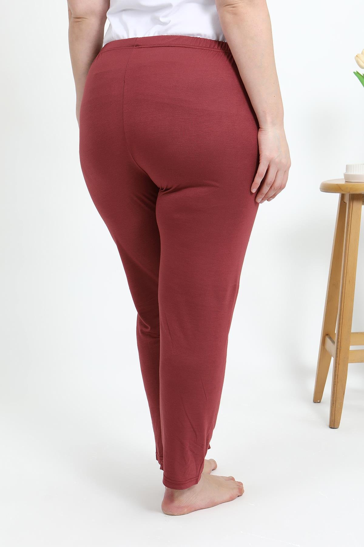 Akbeniz Kadın Pamuklu Büyük Beden Alt Pijama 27559 Yavruağzı