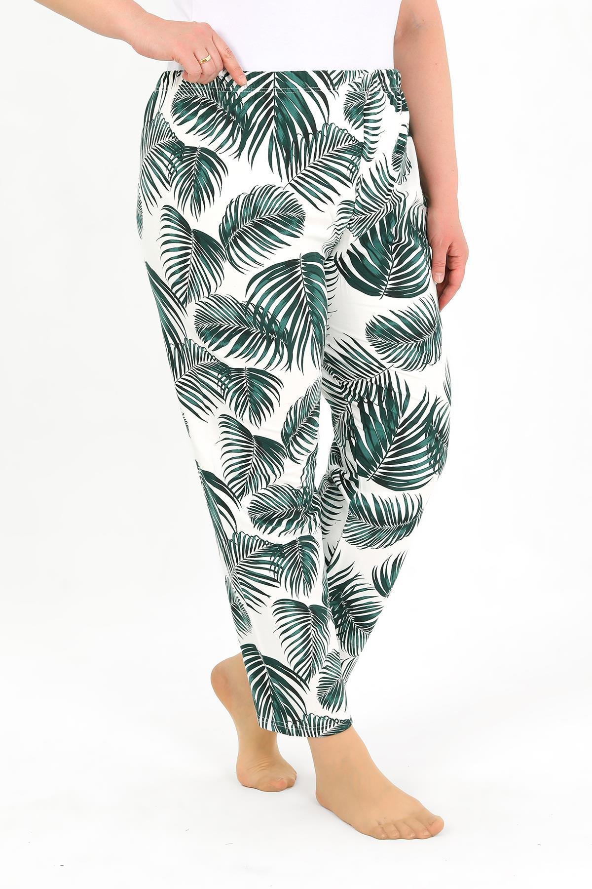 Akbeniz Kadın Pamuklu Büyük Beden Alt Pijama Yeşil 27563