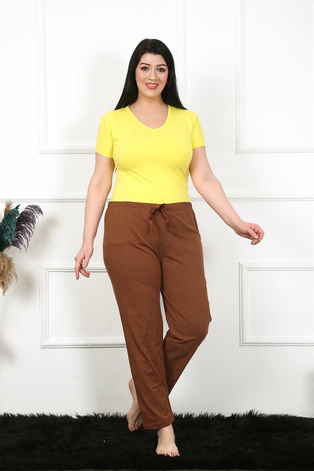 Akbeniz Kadın Pamuklu Büyük Beden Alt Pijama 27476