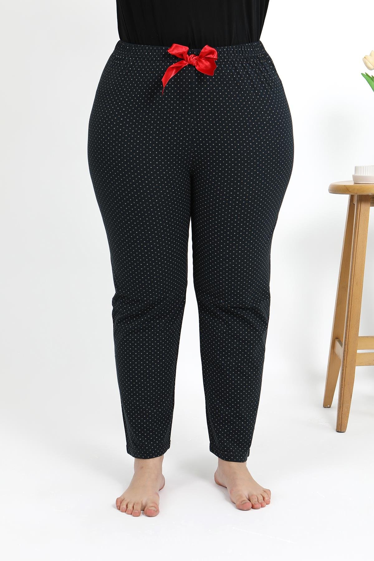 Akbeniz Kadın Pamuklu Büyük Beden Alt Pijama 27557 Siyah