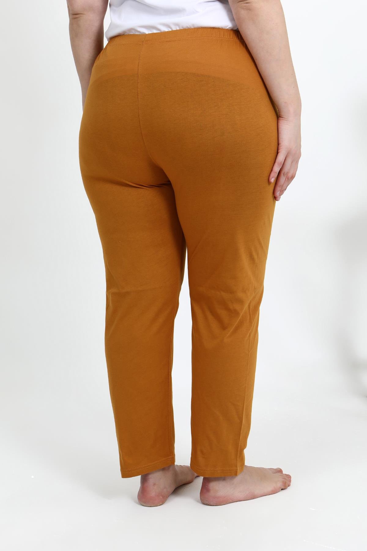 Akbeniz Kadın Pamuklu Büyük Beden Alt Pijama 27559 Hardal