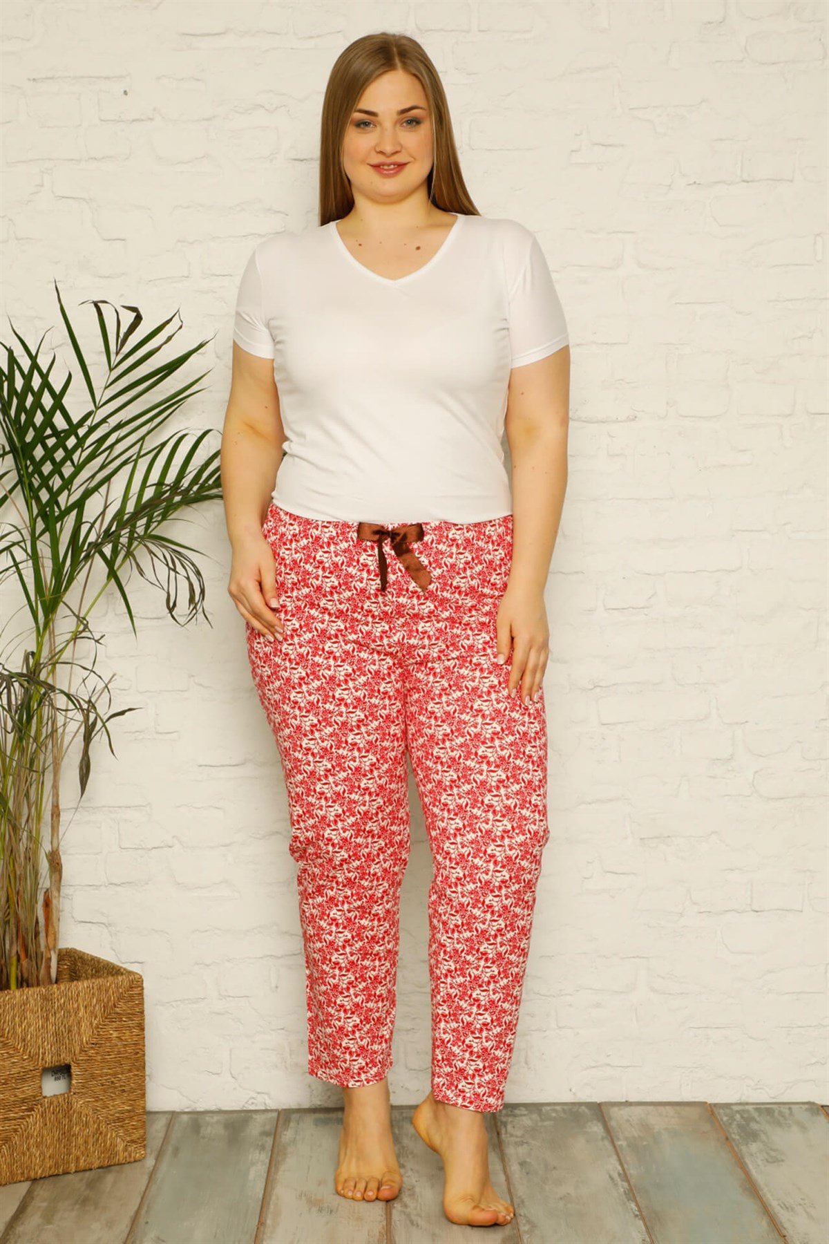Akbeniz Kadın Pamuklu Büyük Beden Alt Pijama 27328