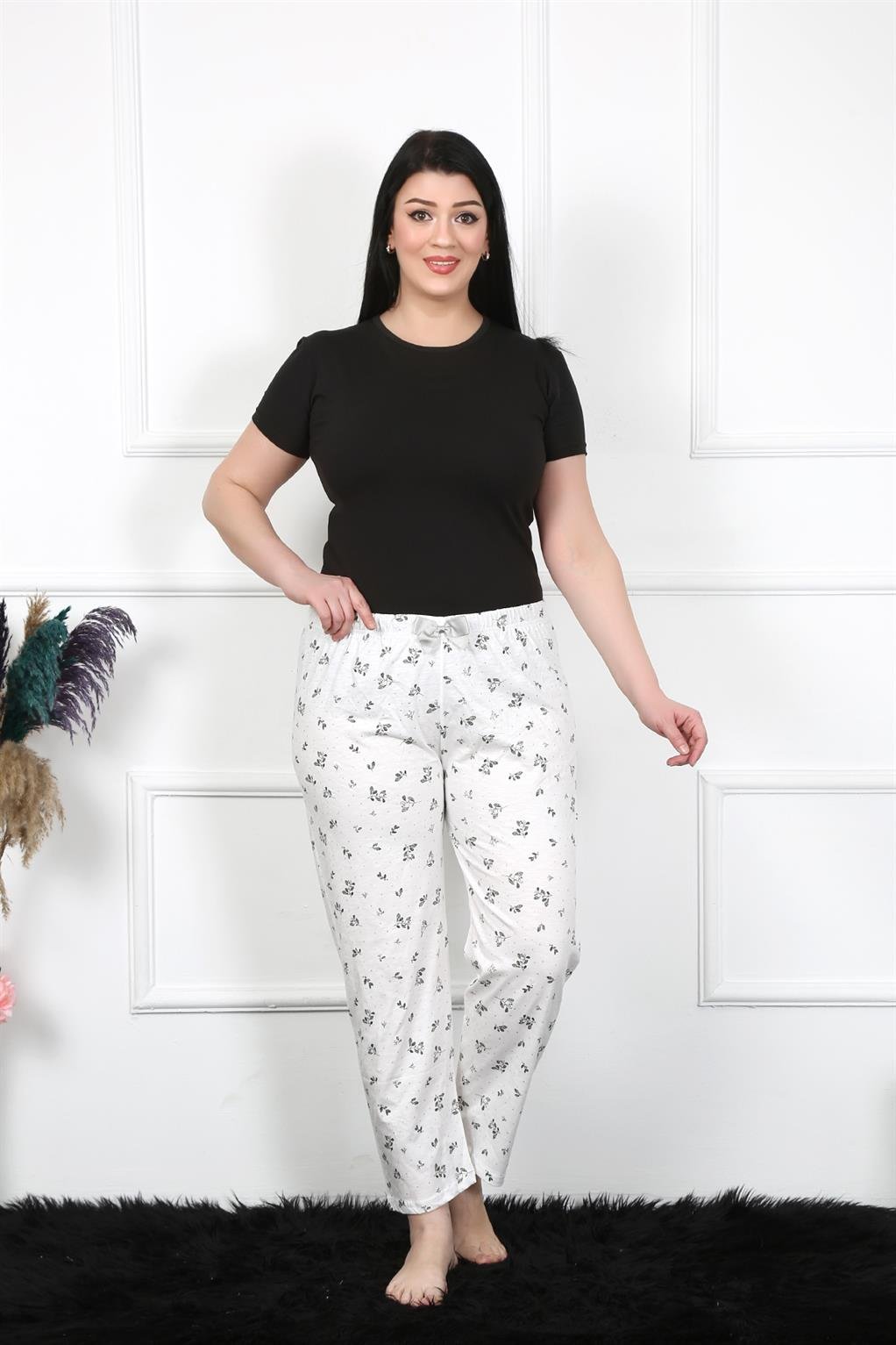 Akbeniz Kadın Pamuklu Büyük Beden Alt Pijama 27471