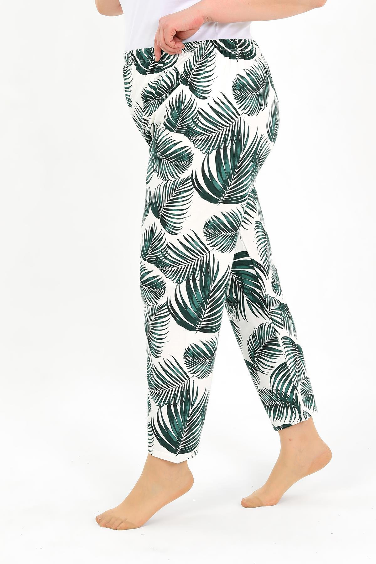 Akbeniz Kadın Pamuklu Büyük Beden Alt Pijama Yeşil 27563