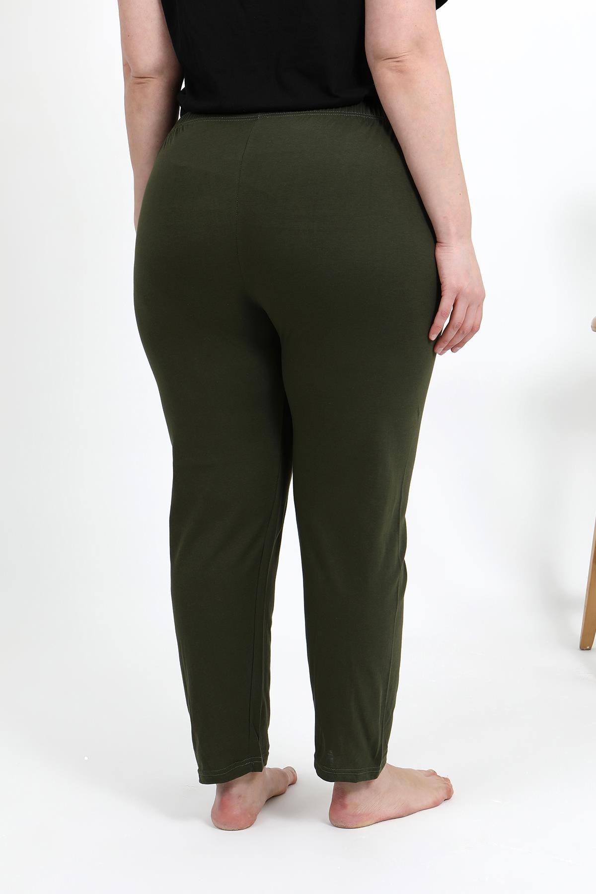 Akbeniz Kadın Pamuklu Büyük Beden Alt Pijama 27559 Haki