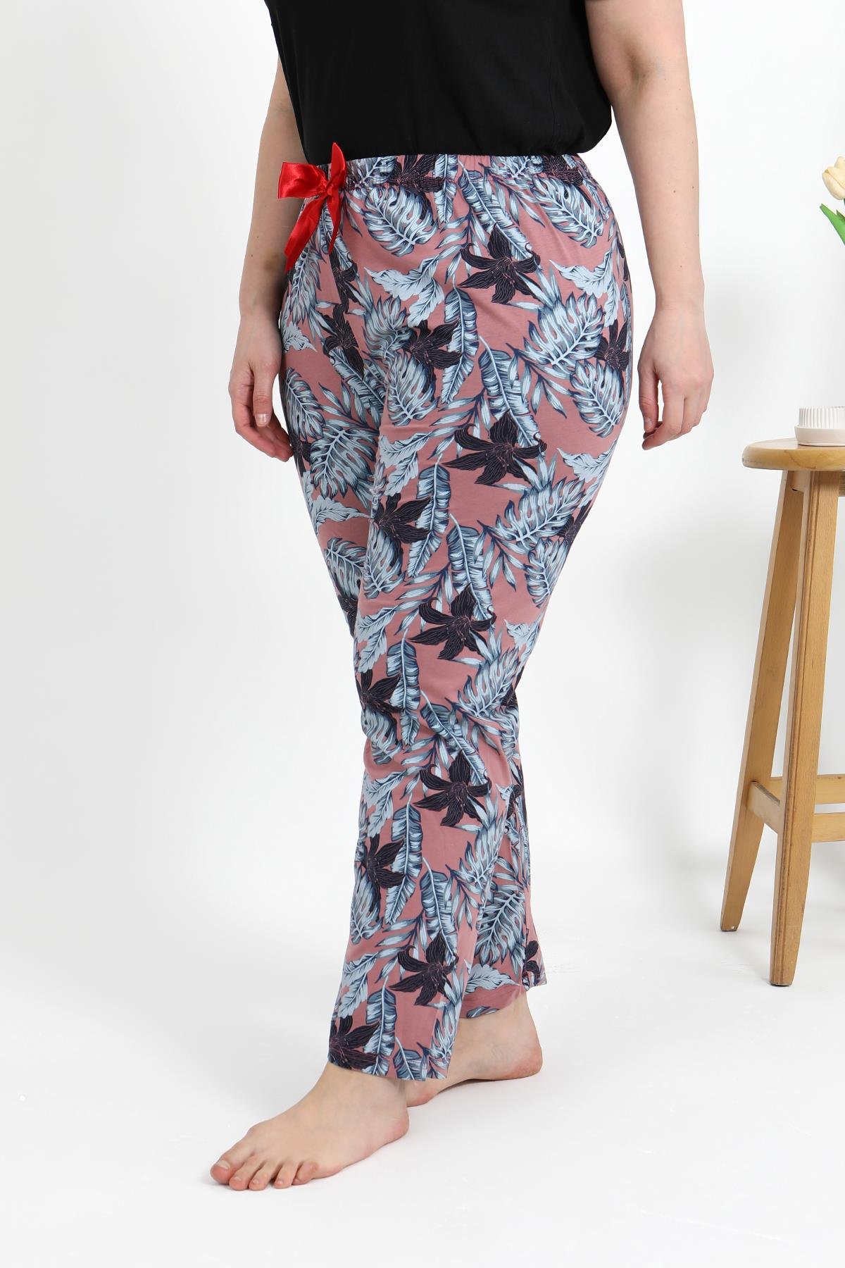 Akbeniz Kadın Pamuklu Büyük Beden Alt Pijama 27557 Somon