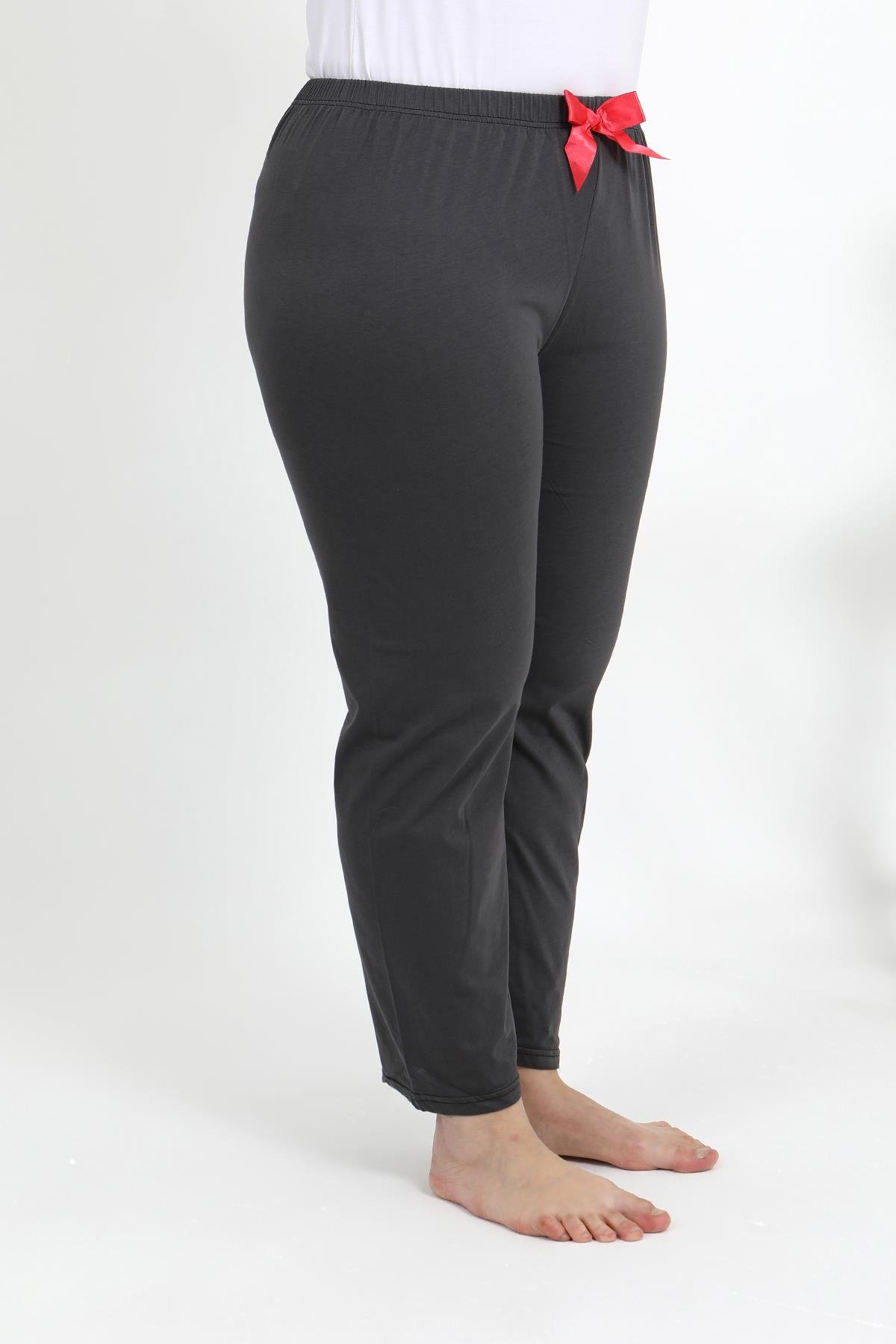 Akbeniz Kadın Pamuklu Büyük Beden Alt Pijama 27559 Füme