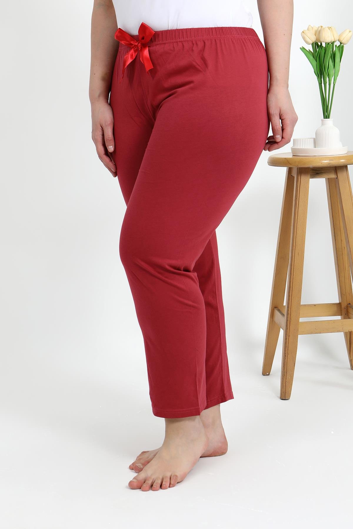 Akbeniz Kadın Pamuklu Büyük Beden Alt Pijama 27559 Mercan