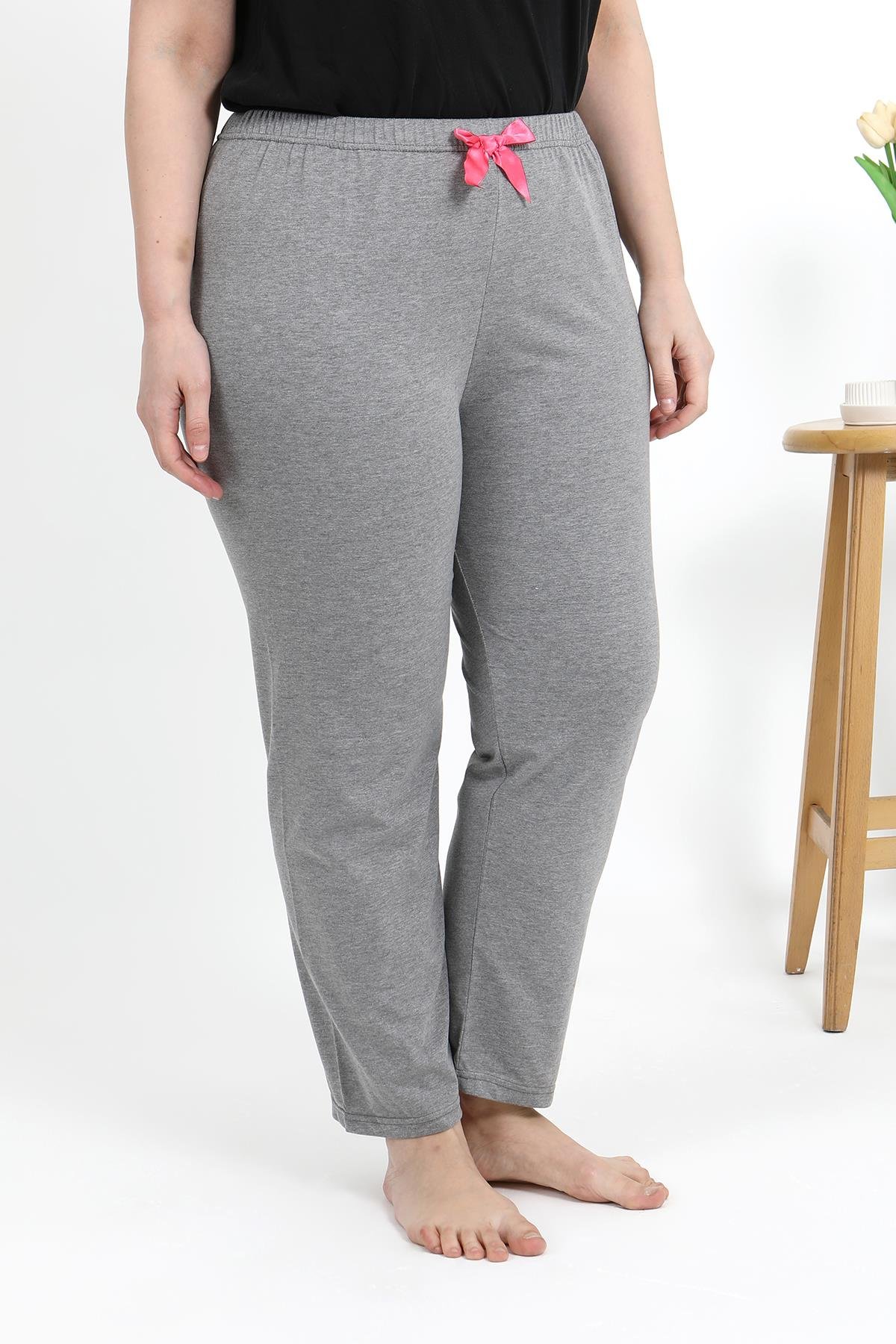 Akbeniz Kadın Pamuklu Büyük Beden Alt Pijama 27559 Gri