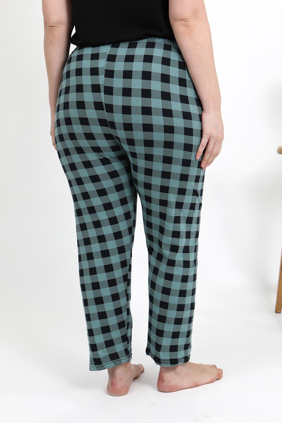 Akbeniz Kadın Pamuklu Büyük Beden Alt Pijama 27557 Turkuaz