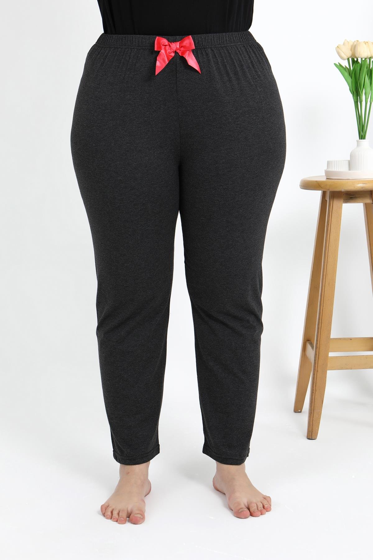 Akbeniz Kadın Pamuklu Büyük Beden Alt Pijama 27559 Antrasit