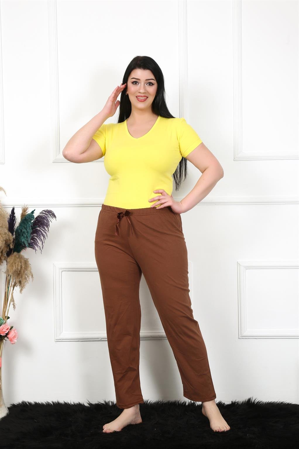 Akbeniz Kadın Pamuklu Büyük Beden Alt Pijama 27476