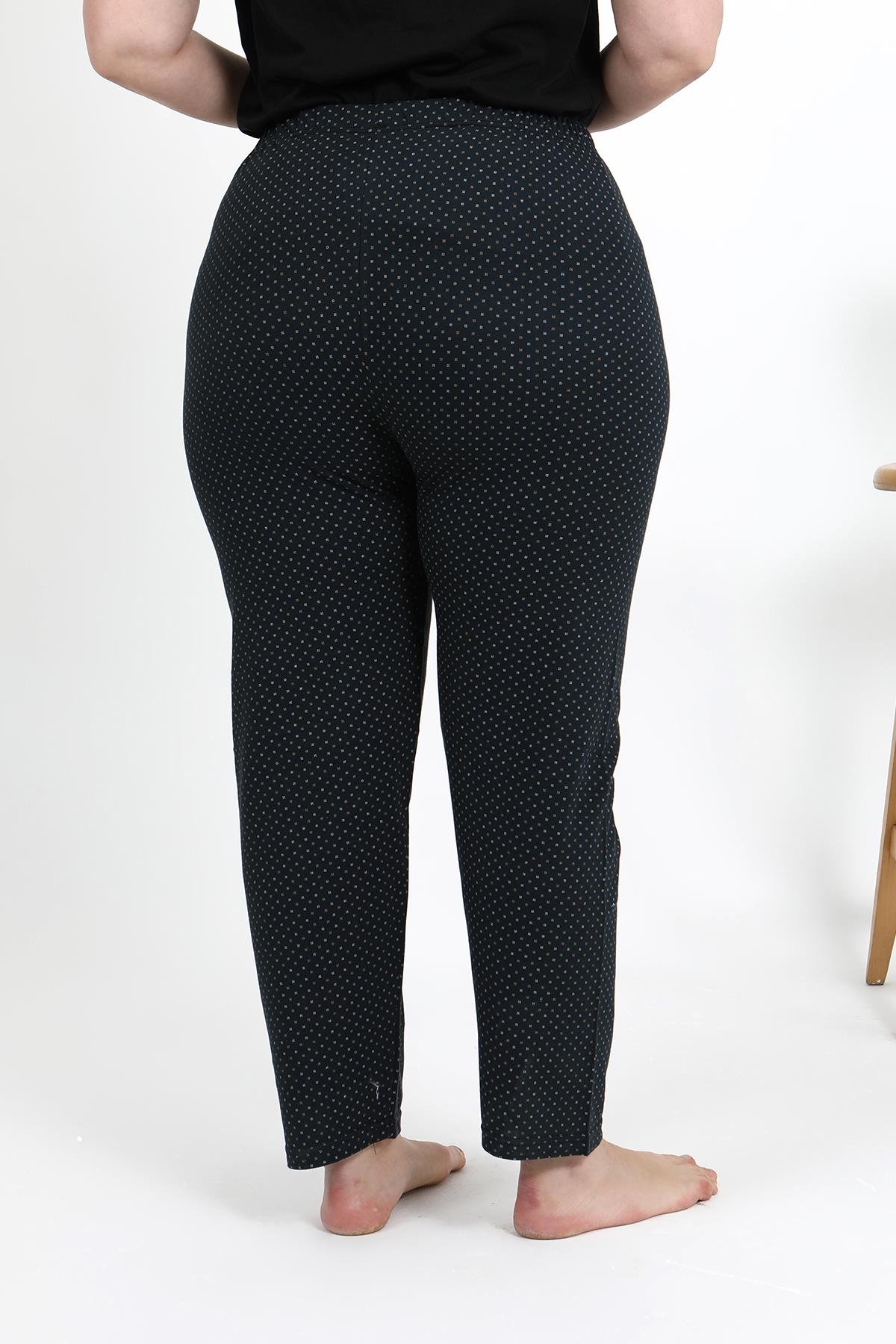 Akbeniz Kadın Pamuklu Büyük Beden Alt Pijama 27557 Siyah