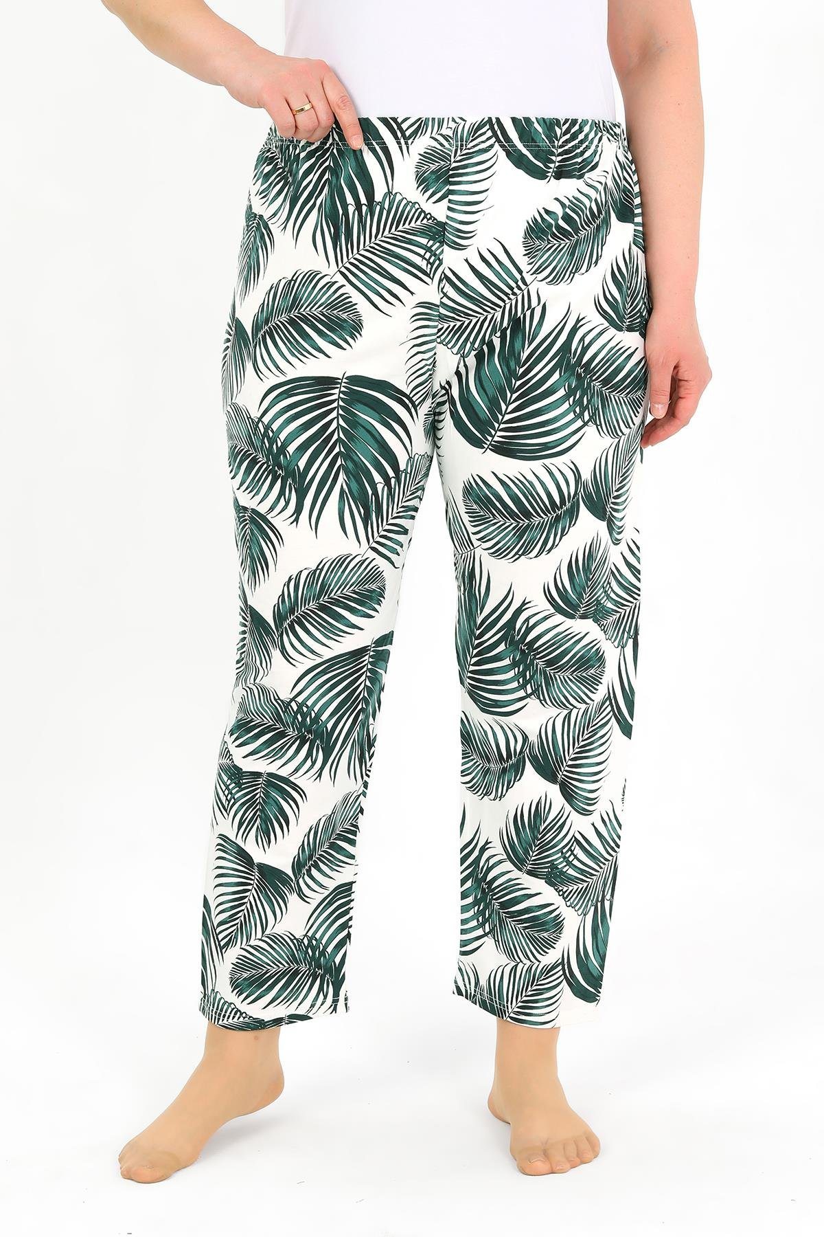 Akbeniz Kadın Pamuklu Büyük Beden Alt Pijama Yeşil 27563