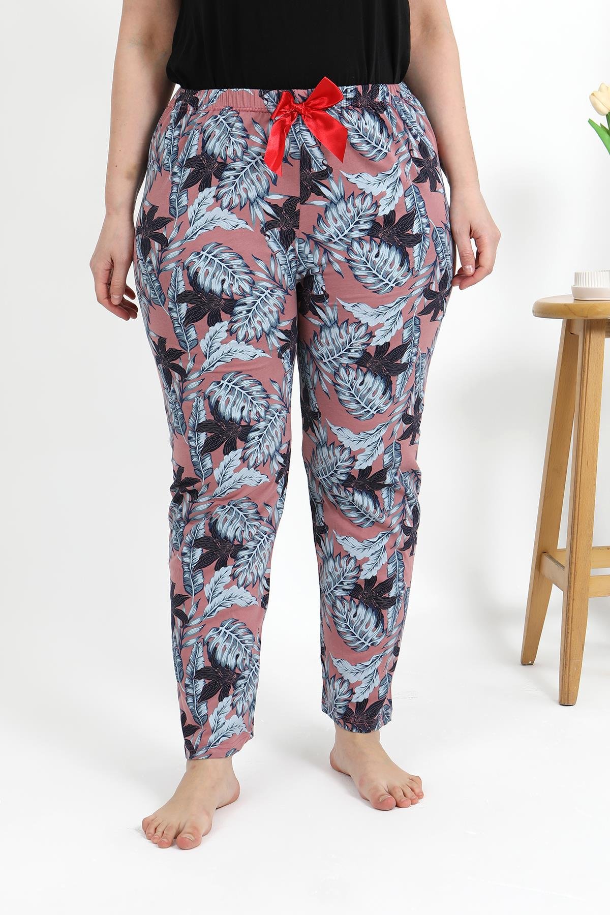 Akbeniz Kadın Pamuklu Büyük Beden Alt Pijama 27557 Somon