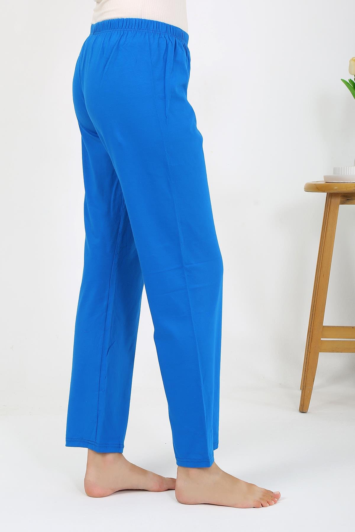 Akbeniz Kadın Penye Düz Tek Alt Pijama 27535 Mavi