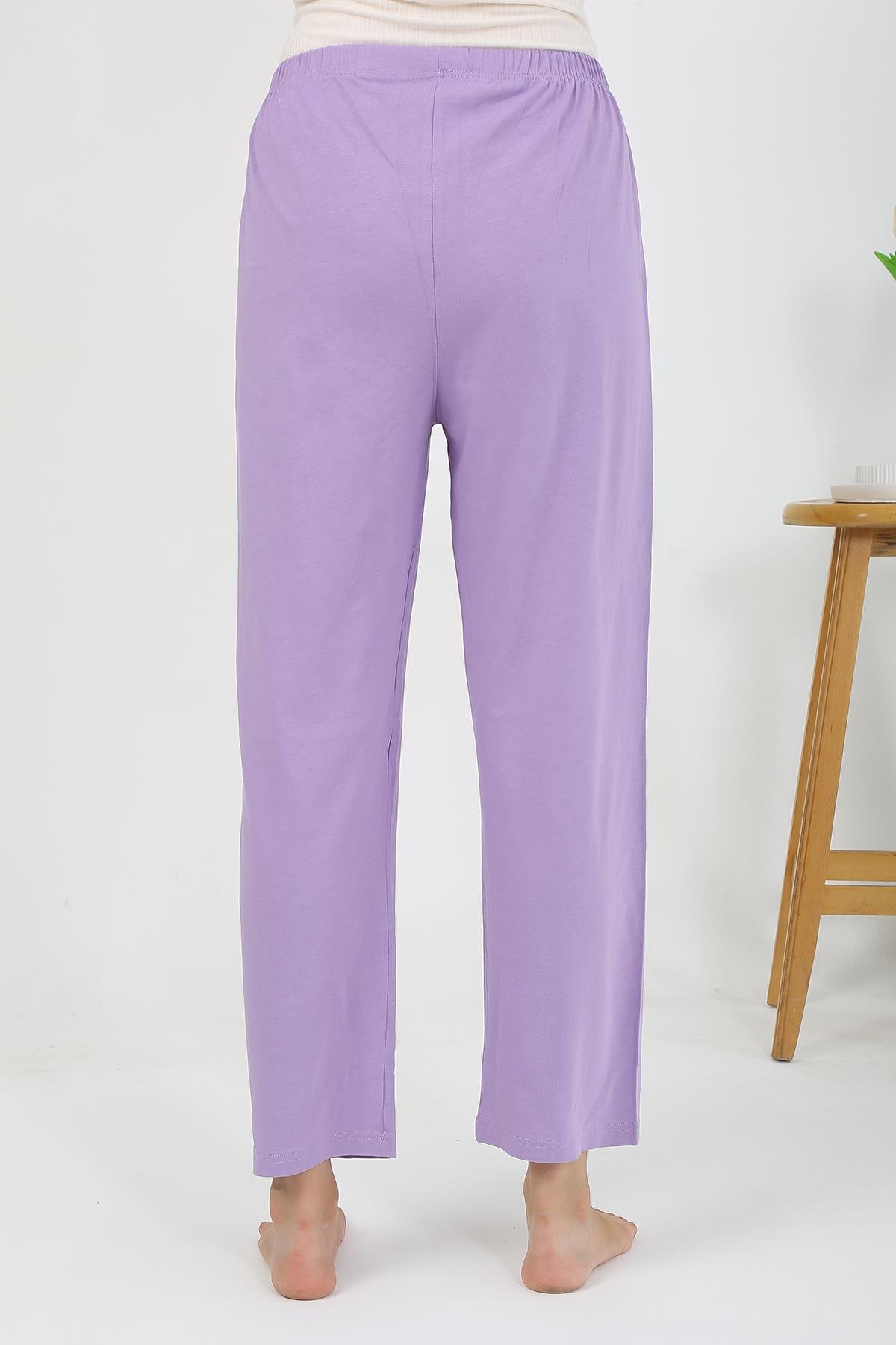 Akbeniz Kadın Penye Düz Tek Alt Pijama 27538 Lila