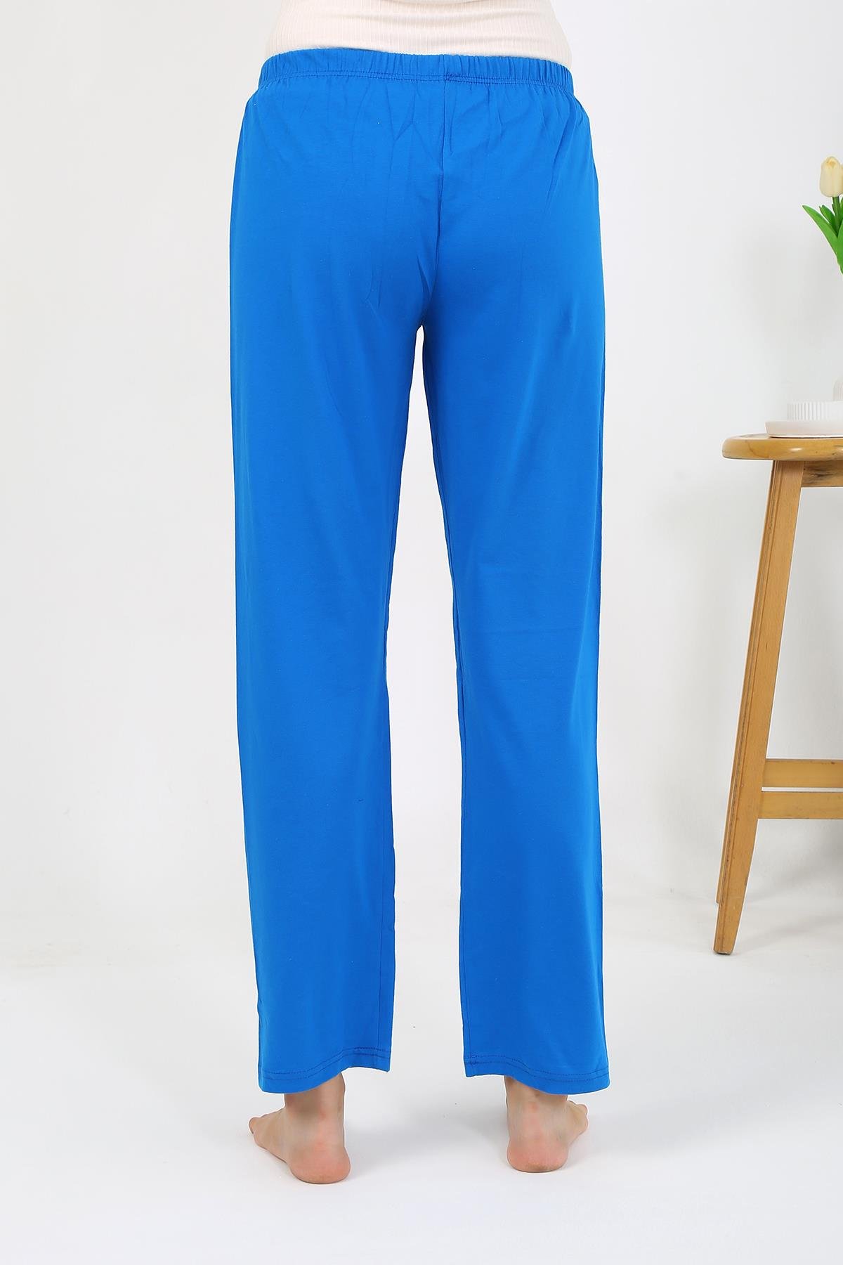 Akbeniz Kadın Penye Düz Tek Alt Pijama 27535 Mavi