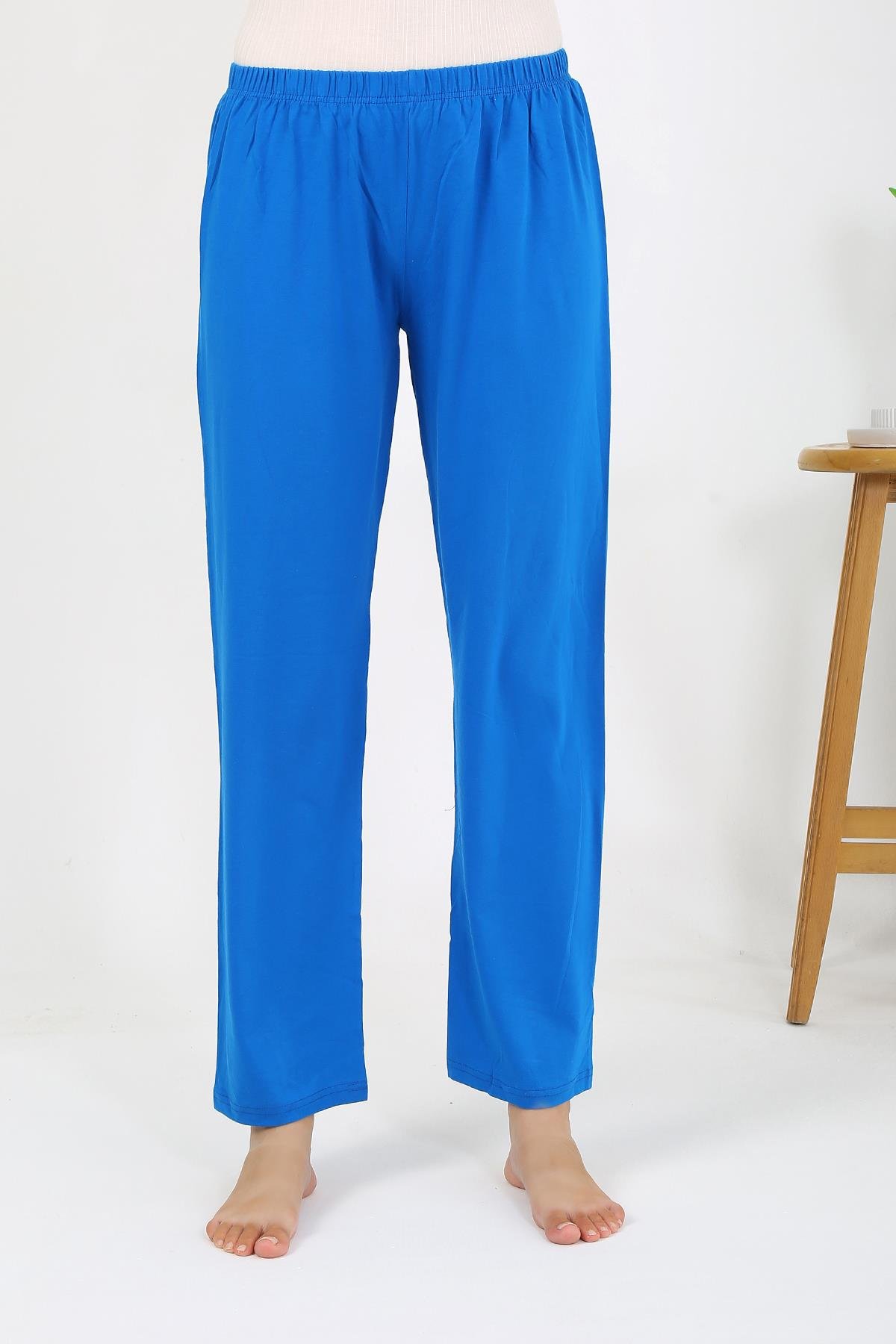 Akbeniz Kadın Penye Düz Tek Alt Pijama 27535 Mavi