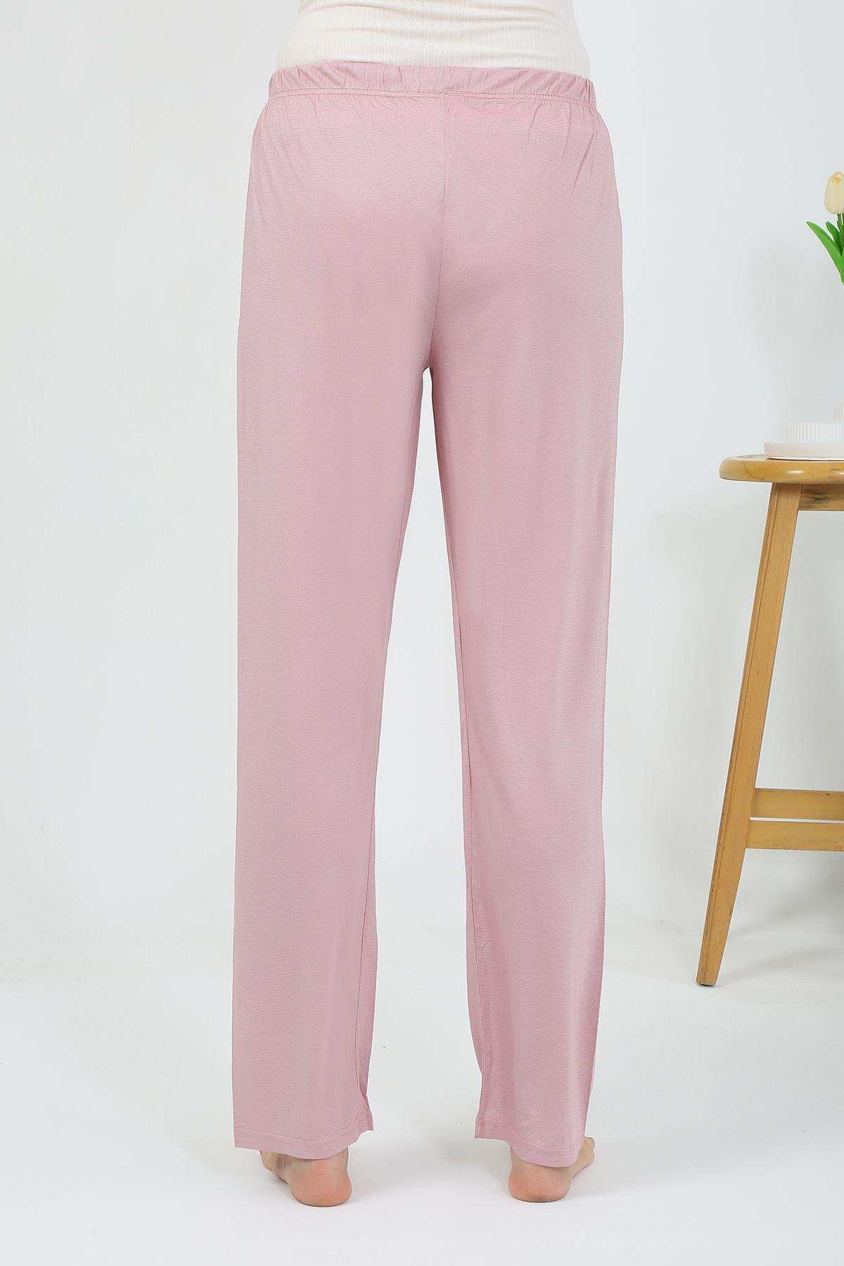 Akbeniz Kadın Penye Düz Tek Alt Pudra Pijama 27538