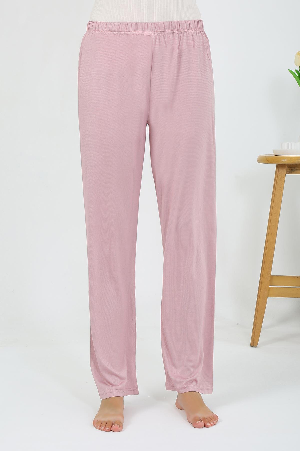 Akbeniz Kadın Penye Düz Tek Alt Pudra Pijama 27538