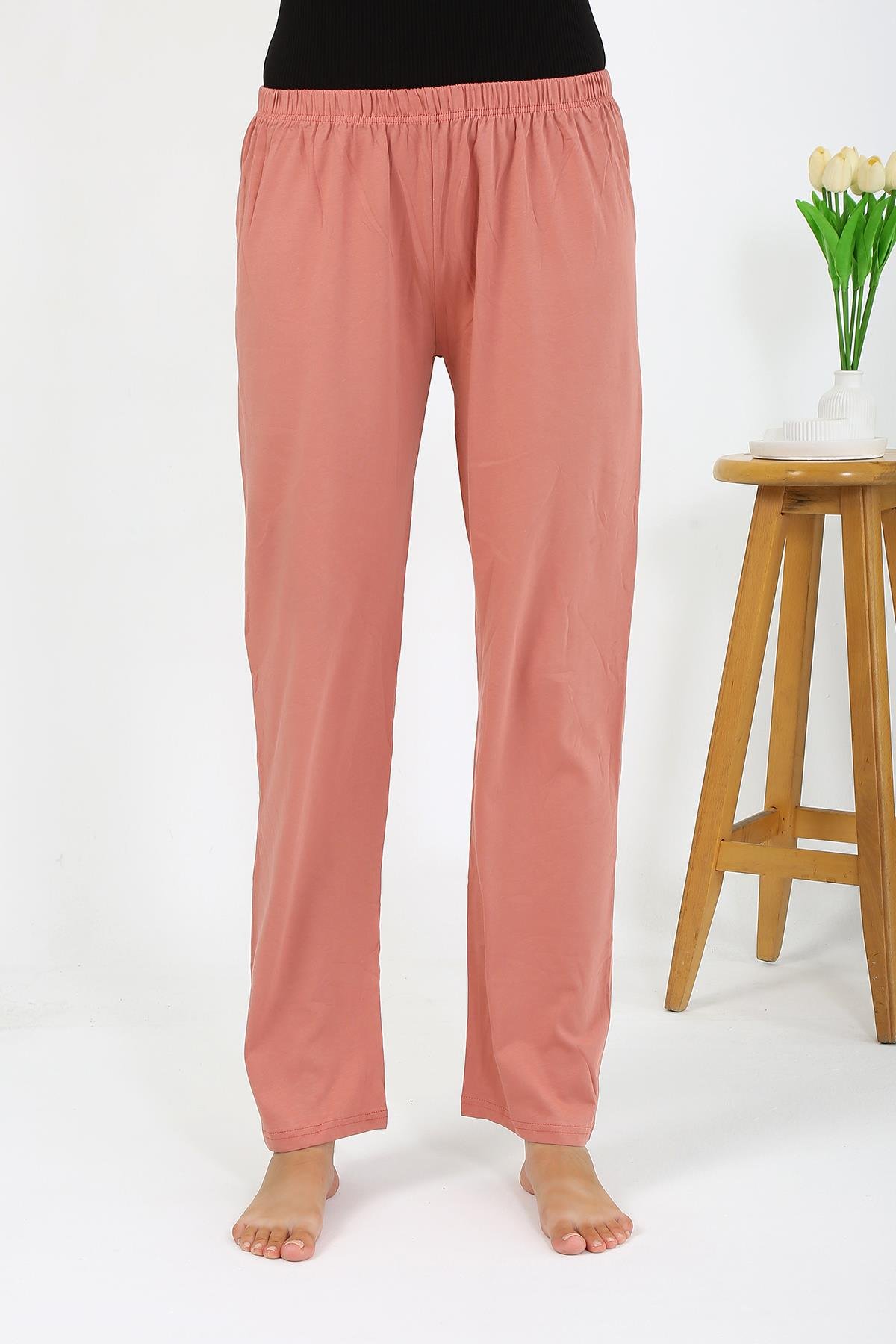 Akbeniz Kadın Penye Düz Tek Alt Somon Pijama 27538